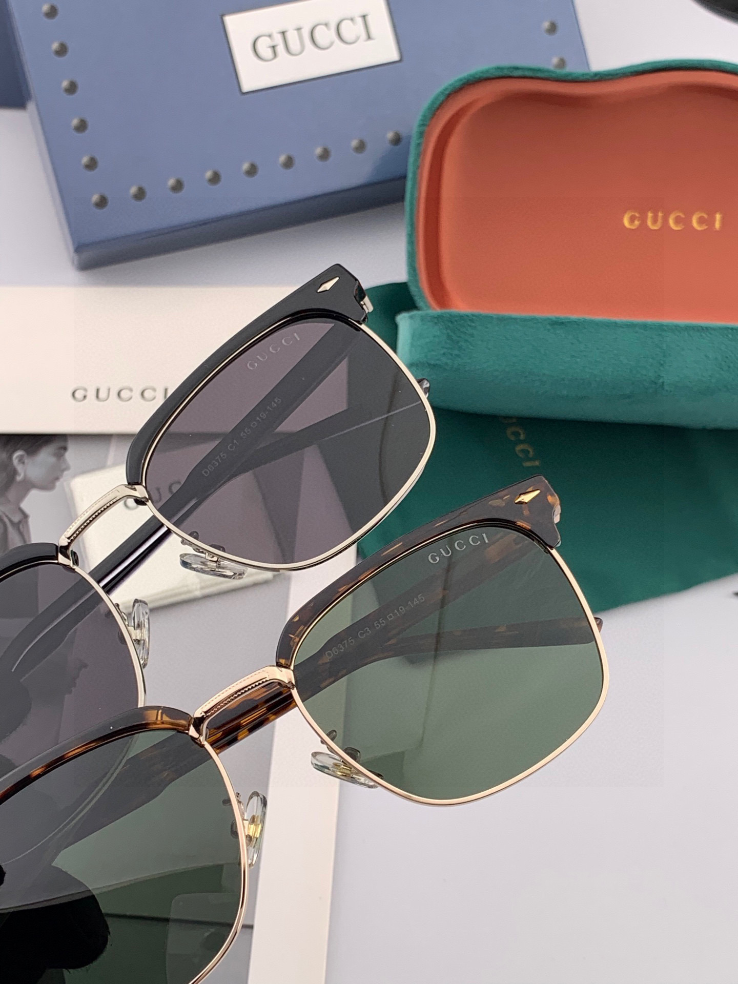  🔺 【GUCCI-偏光太阳镜】2025开春新款 潮流爆款 时尚方框偏光太阳镜 高品质 佩戴舒适 网红潮