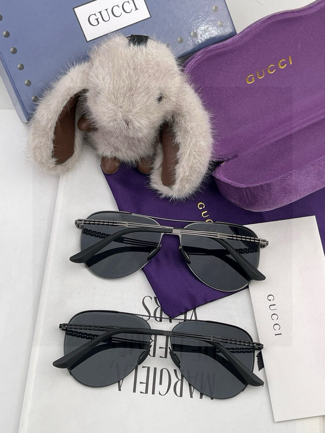         GUCCI 男款炫彩飞行员偏光太阳镜 ❤️材质：高清尼龙加厚卡槽高清偏光镜片 🌹无边框镜