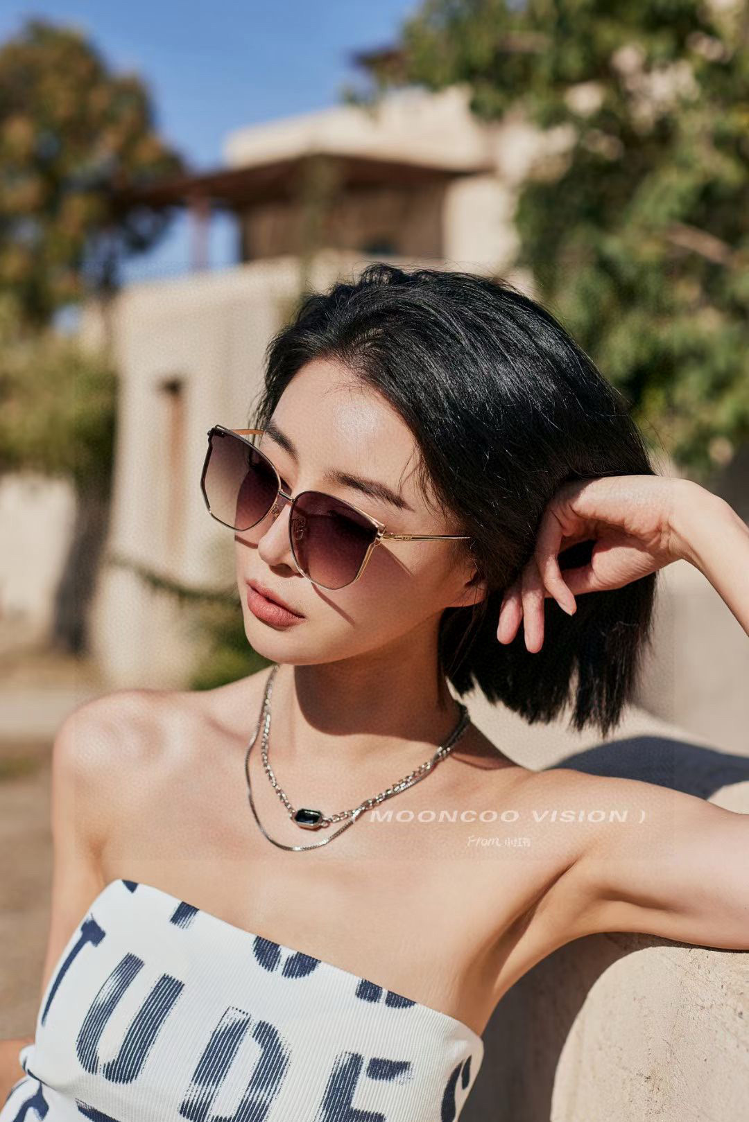 【尼龙偏光系列】DIOR无框太阳镜墨多边形设计，不挑脸型，无论搭配大衣还是连衣裙都非常显气质尼龙偏光镜片