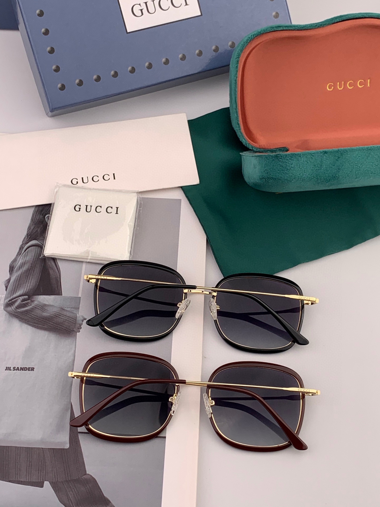  GUCCI 2025开春新款 最新款方框太阳镜 各路网红纷纷带起气场满分‼️ 俏皮甜美.上脸效果更佳.
