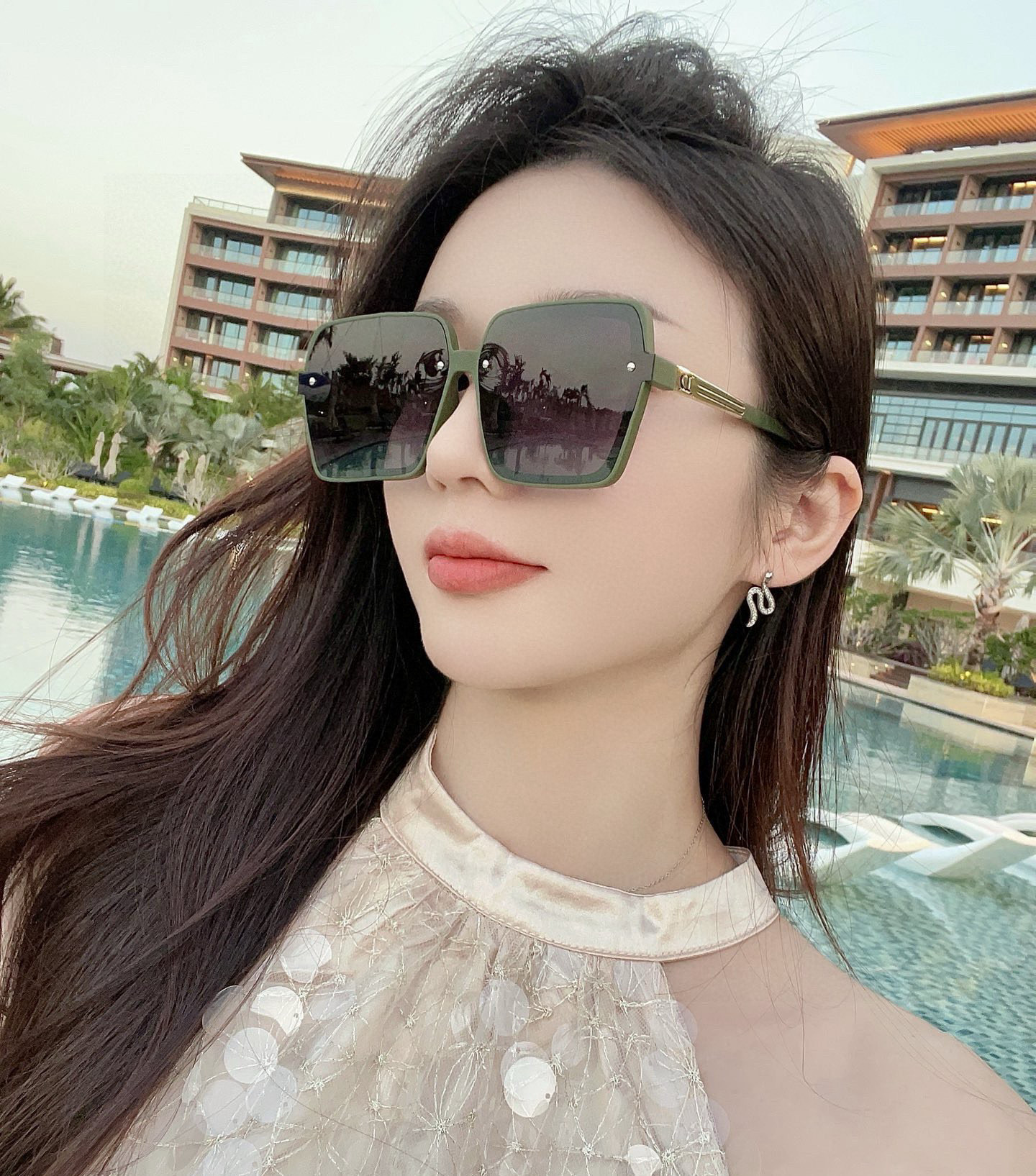 🔺 【DIOR-迪奥】2025开春新款 潮流爆款 时尚方框偏光太阳镜 高品质 佩戴舒适 网红潮款墨镜 女