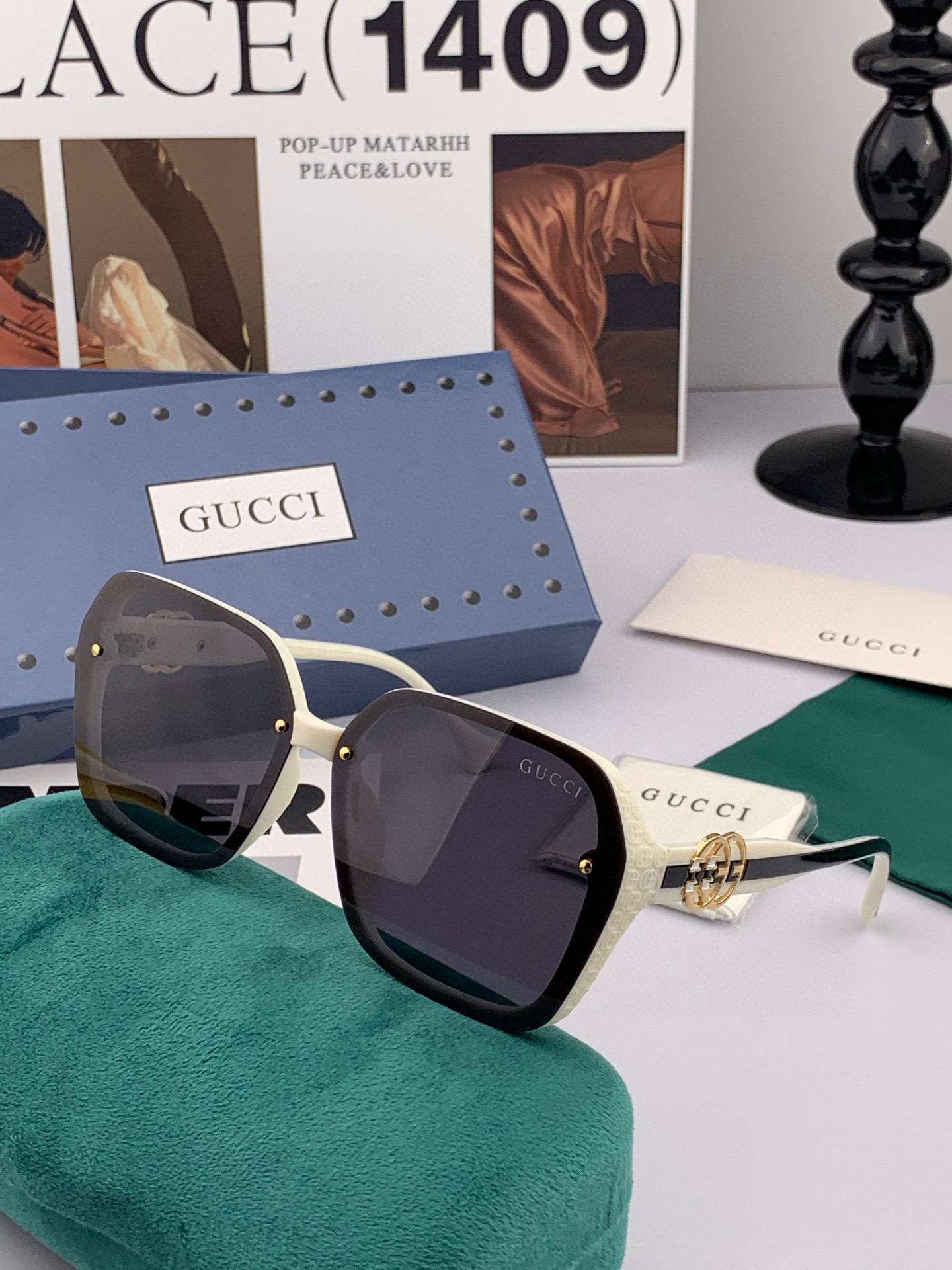🔺 【GUCCI-偏光太阳镜】2025开春新款 潮流爆款 时尚方框偏光太阳镜 高品质 佩戴舒适 网红潮款