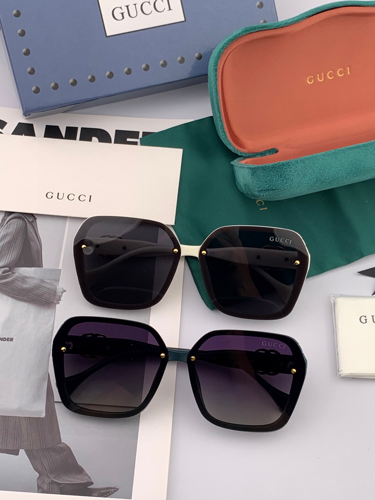 🔺 【GUCCI-偏光太阳镜】2025开春新款 潮流爆款 时尚方框偏光太阳镜 高品质 佩戴舒适 网红潮款