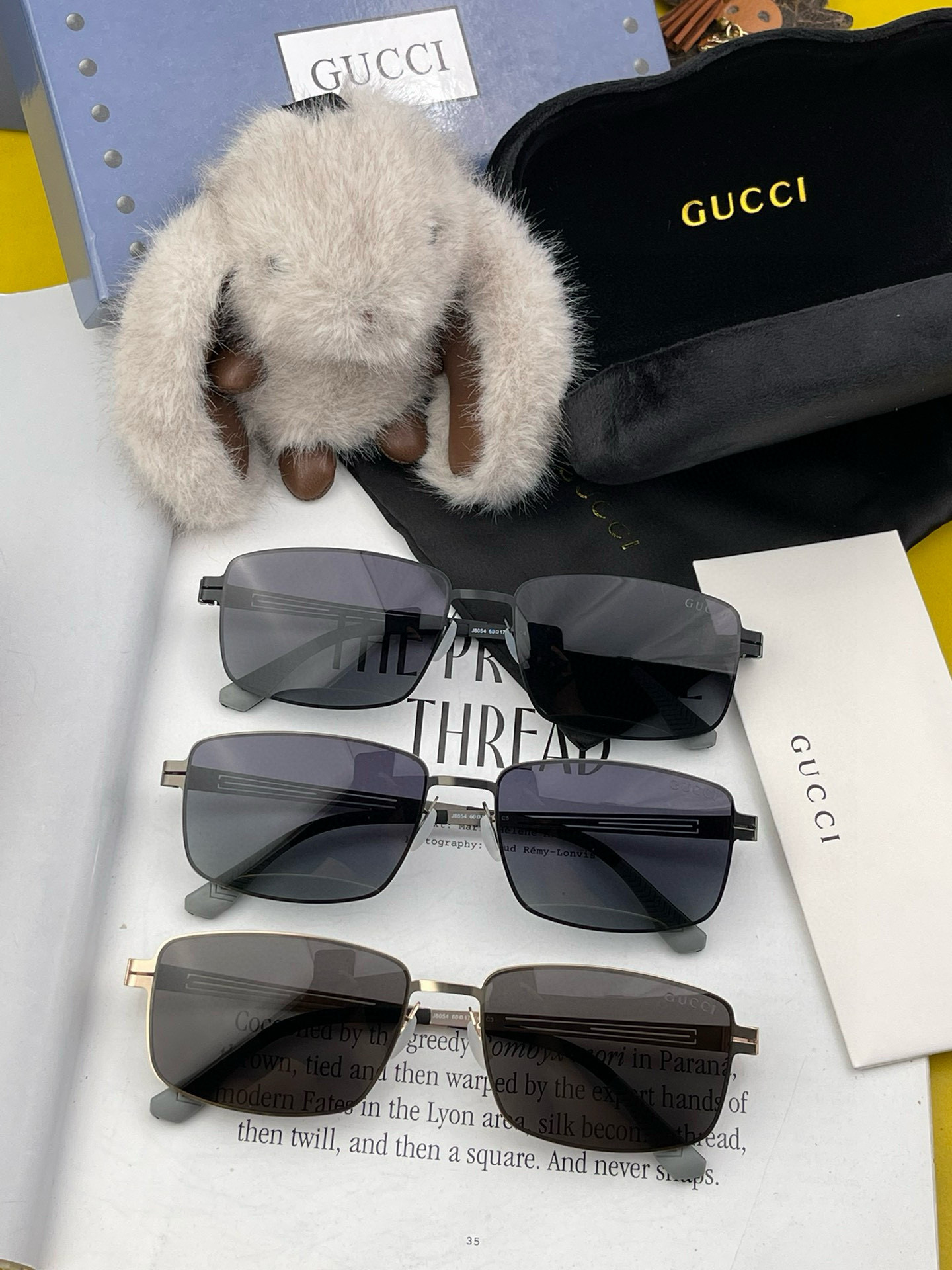        GUCCI 男款炫彩飞行员偏光太阳镜 ❤️材质：高清尼龙加厚卡槽高清偏光镜片 🌹无边框镜架