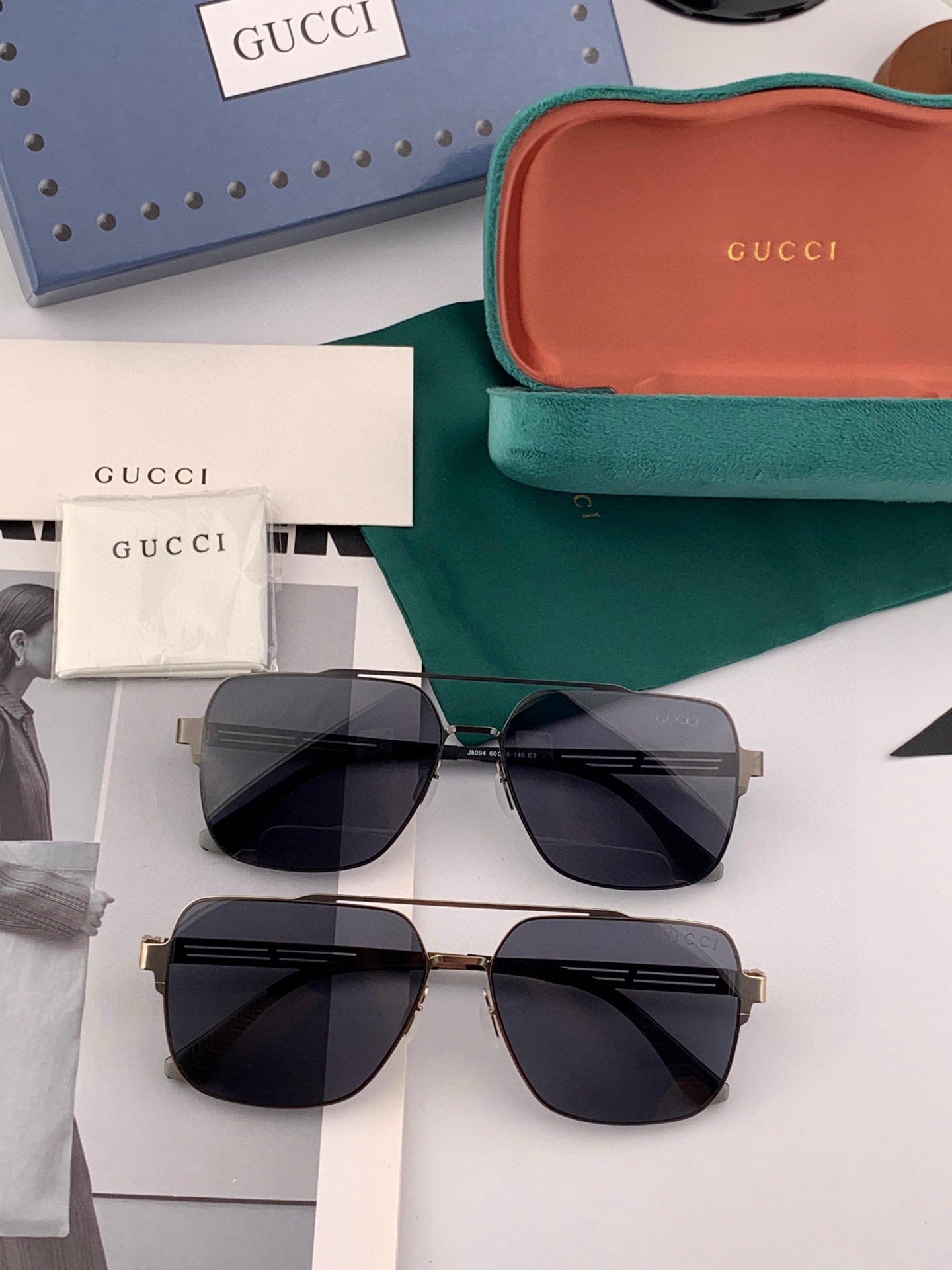 ♦️ GUCCI 2025新款男女情侣款太阳镜多边形墨镜iP电镀永不褪色 超轻超有弹性整幅眼镜无螺丝重要