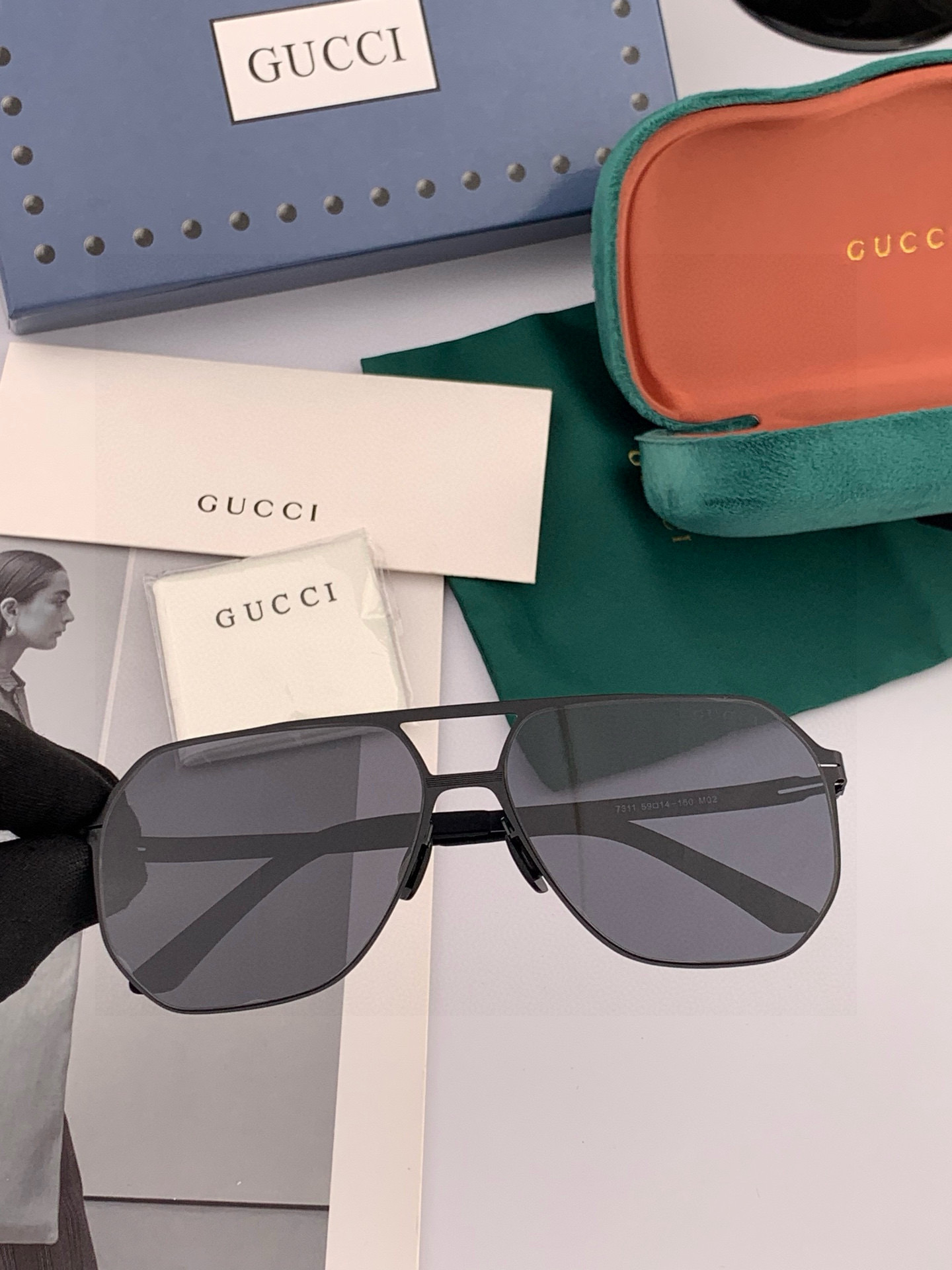 ♦️ GUCCI 2025新款男女情侣款太阳镜多边形墨镜iP电镀永不褪色 超轻超有弹性整幅眼镜无螺丝重要