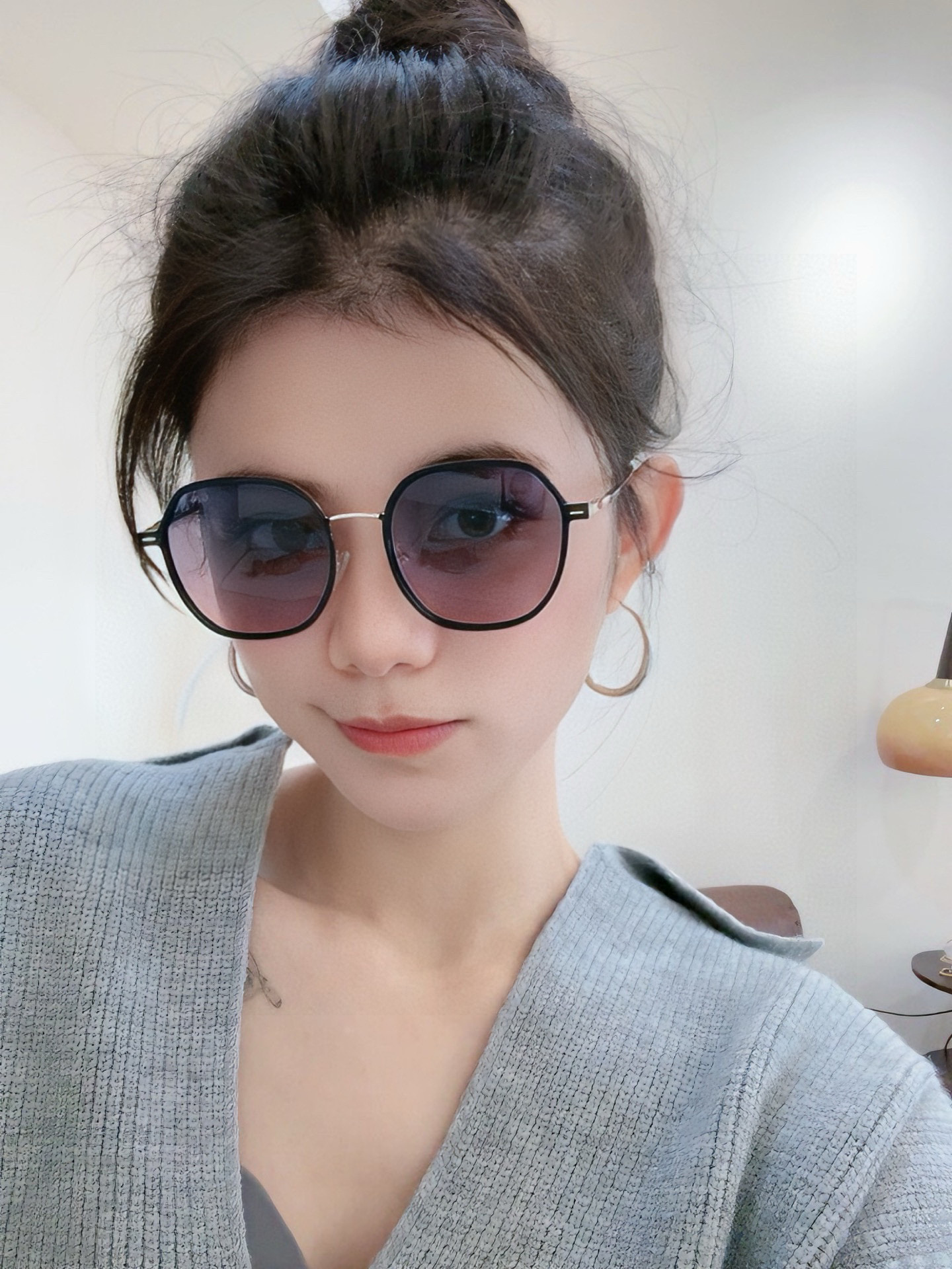 【偏光系列太阳镜】🎈原版出货香奈儿网红超爆款💙经典奢华全球风[强][酷][亲亲] 时尚圆框太阳镜[得意]