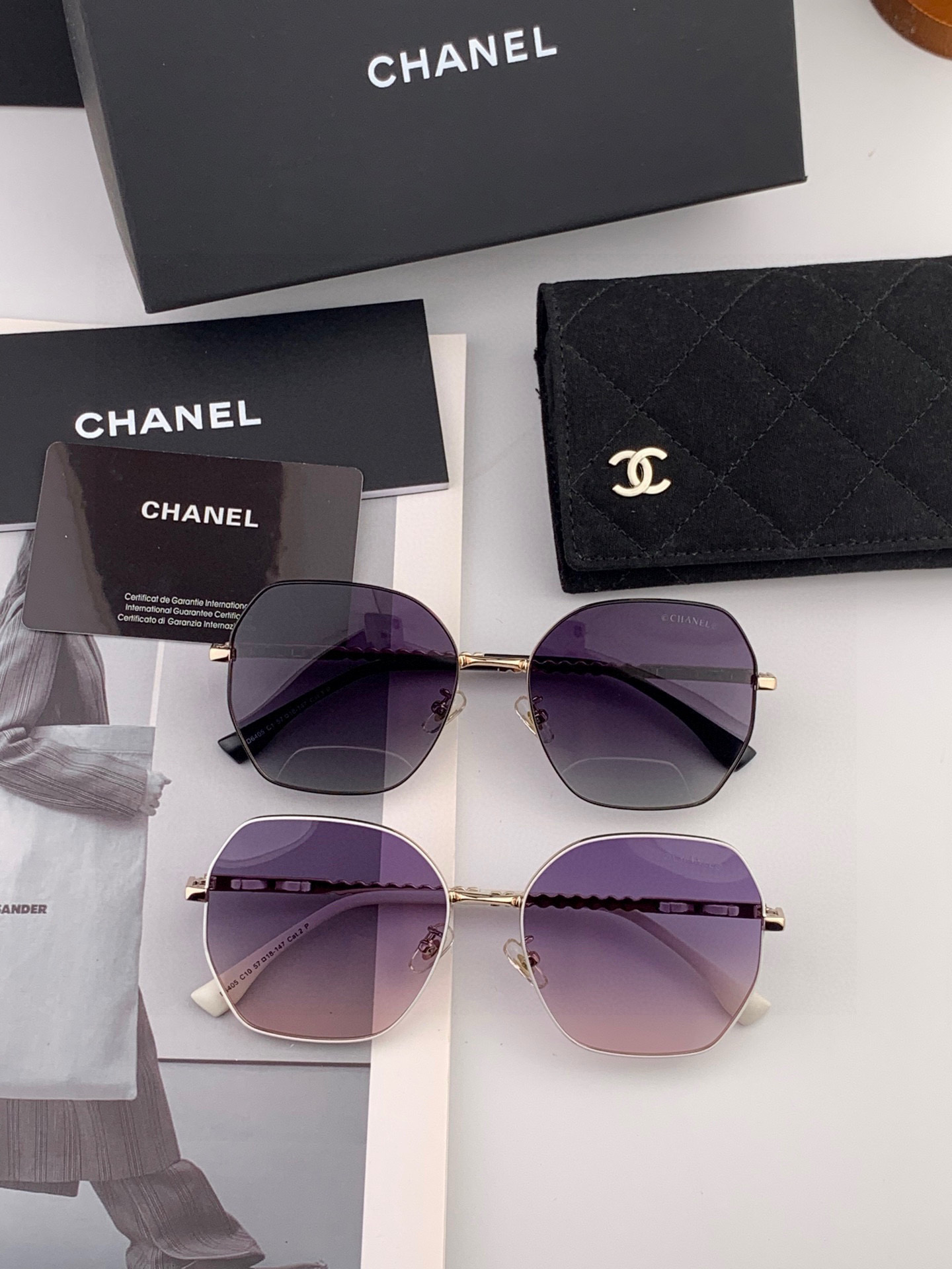 【CHANEL】香奈儿 新款尼龙偏光太眼镜，无框钻石 切边更有质感，大气女人范儿，大脸小脸都好看 ！型号