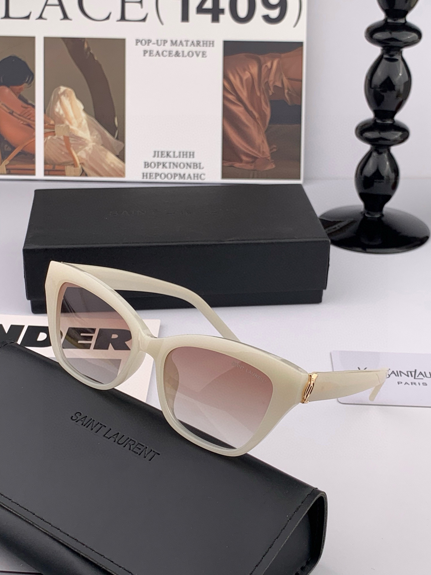 👑 【新款】🕶🔝🔝🔝🎁🎁🎁时尚百搭 超显脸小 佩戴舒适品牌:Ysl 圣罗兰 💎 材质: 加厚偏光镜片型号