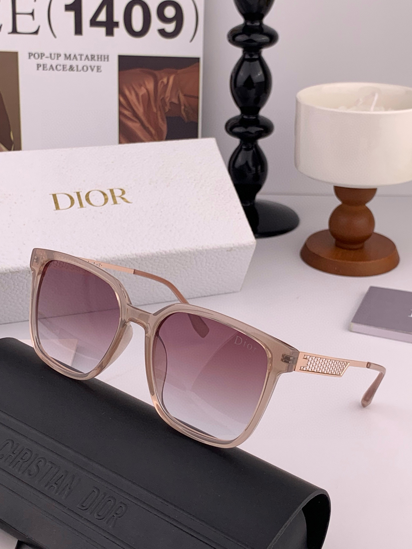 🔺 【DIOR】2025开春新款 潮流爆款 时尚方框偏光太阳镜 高品质 佩戴舒适 网红潮款墨镜 女士高清