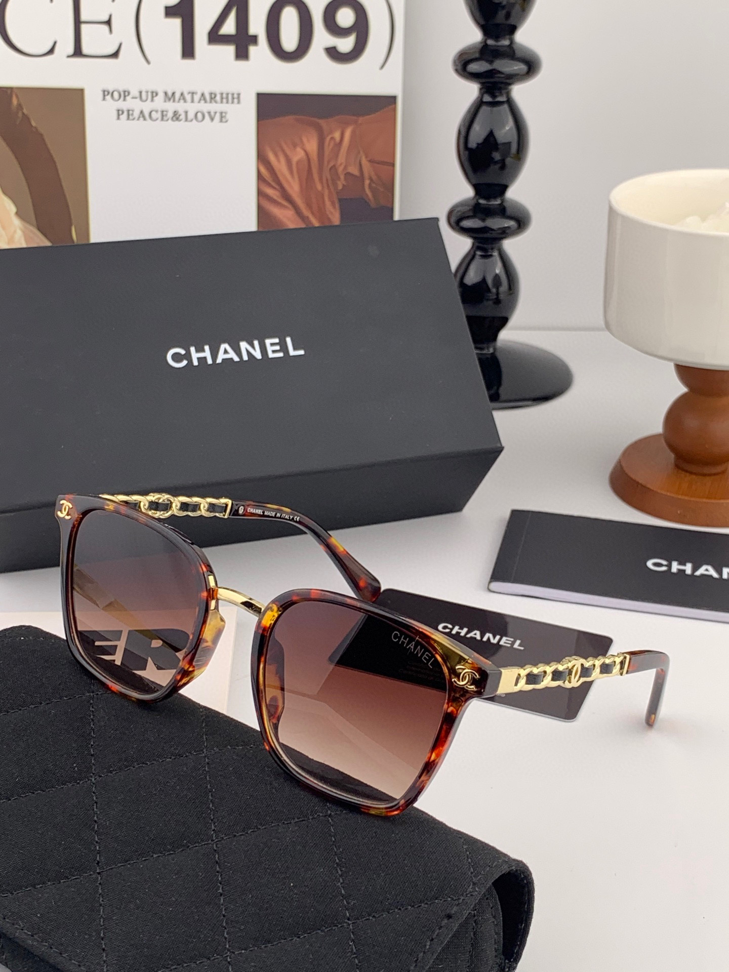 🔺CHANEL🔻2025官方早春新款，众多明星同款[色]香奈儿‼️‼️新款大框墨镜 ，🌈🌈宝丽来超清太阳
