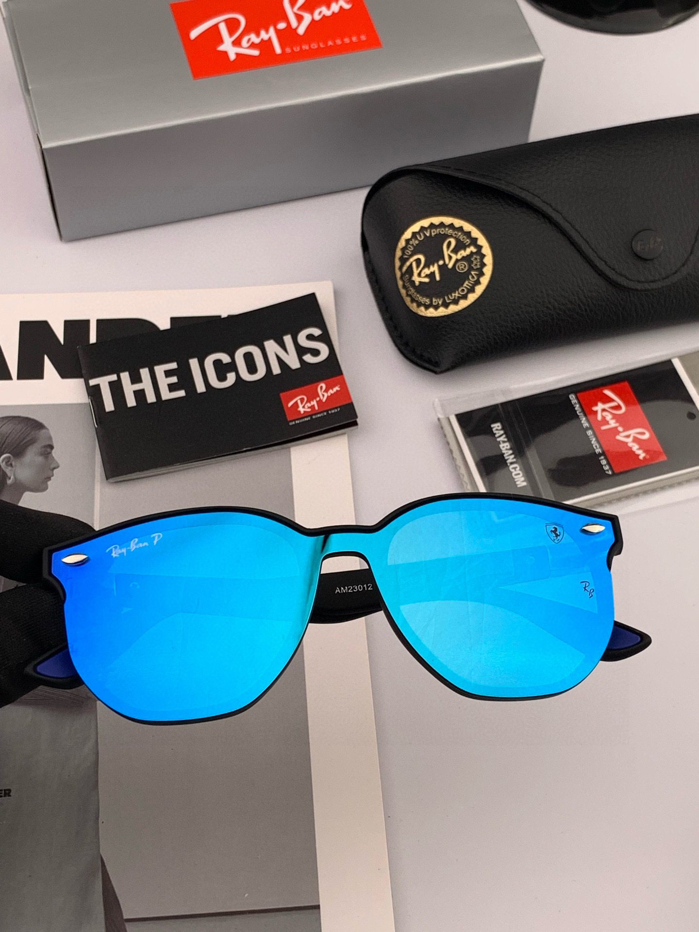 RAYBAN 😈雷朋 RB22301💚🔵💜👓时尚偏光🌻🌻💟炫‮潮彩‬款太阳镜，男女通用🔝🔝。size：6