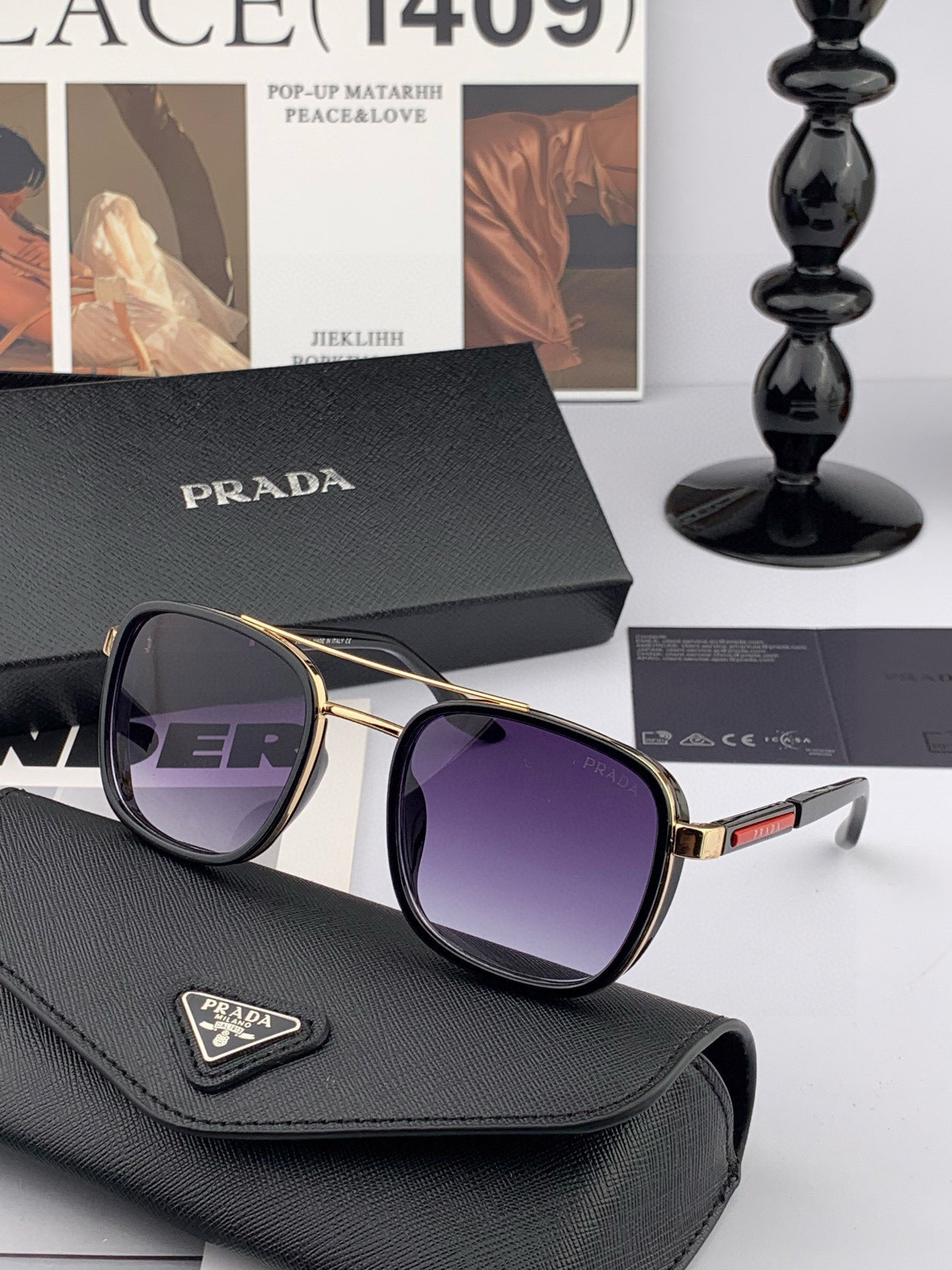 【PRADA】普拉达 2025新款太阳眼镜 界级大师制造..最新 高档 潮流🐚🐚时尚百搭🌪🌪男款百搭瘦脸