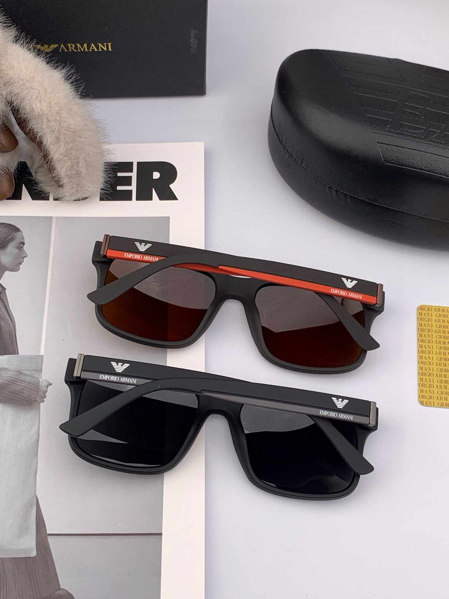 阿玛尼 大框太阳镜墨镜经典的方框设计，不挑脸型，无论搭配大衣还是连衣裙都非常显气质偏光镜片预防紫外线 型