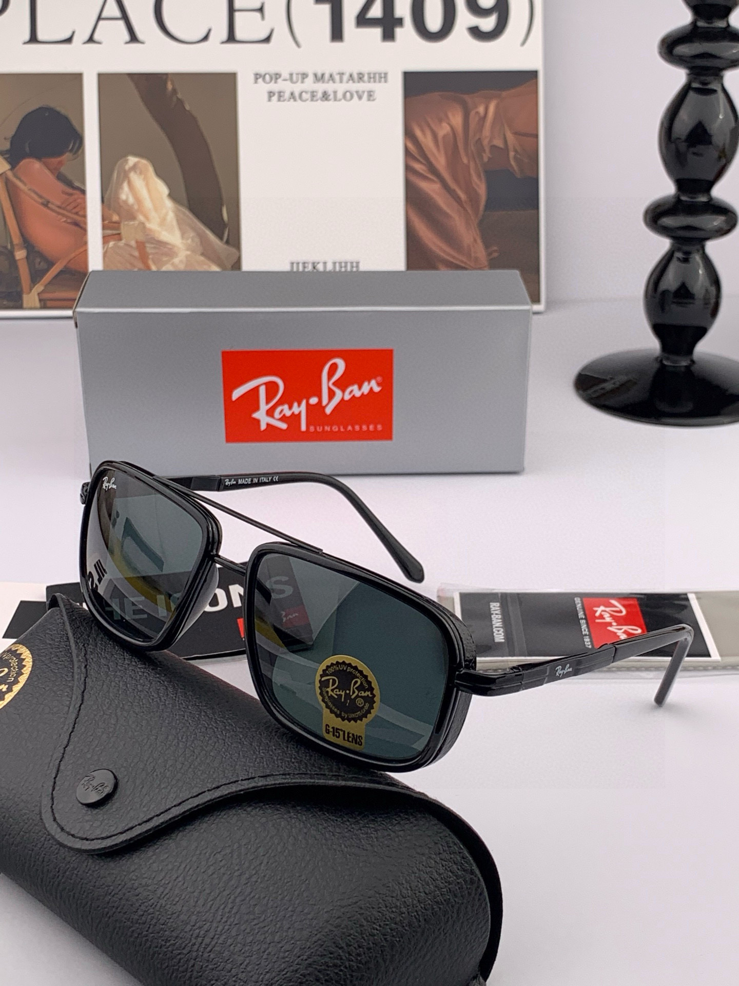 官方同步 品牌:雷朋经典男女士玻璃太阳镜 材质：美国宝丽来高清防爆钢化玻璃镜片 型号：RB2240