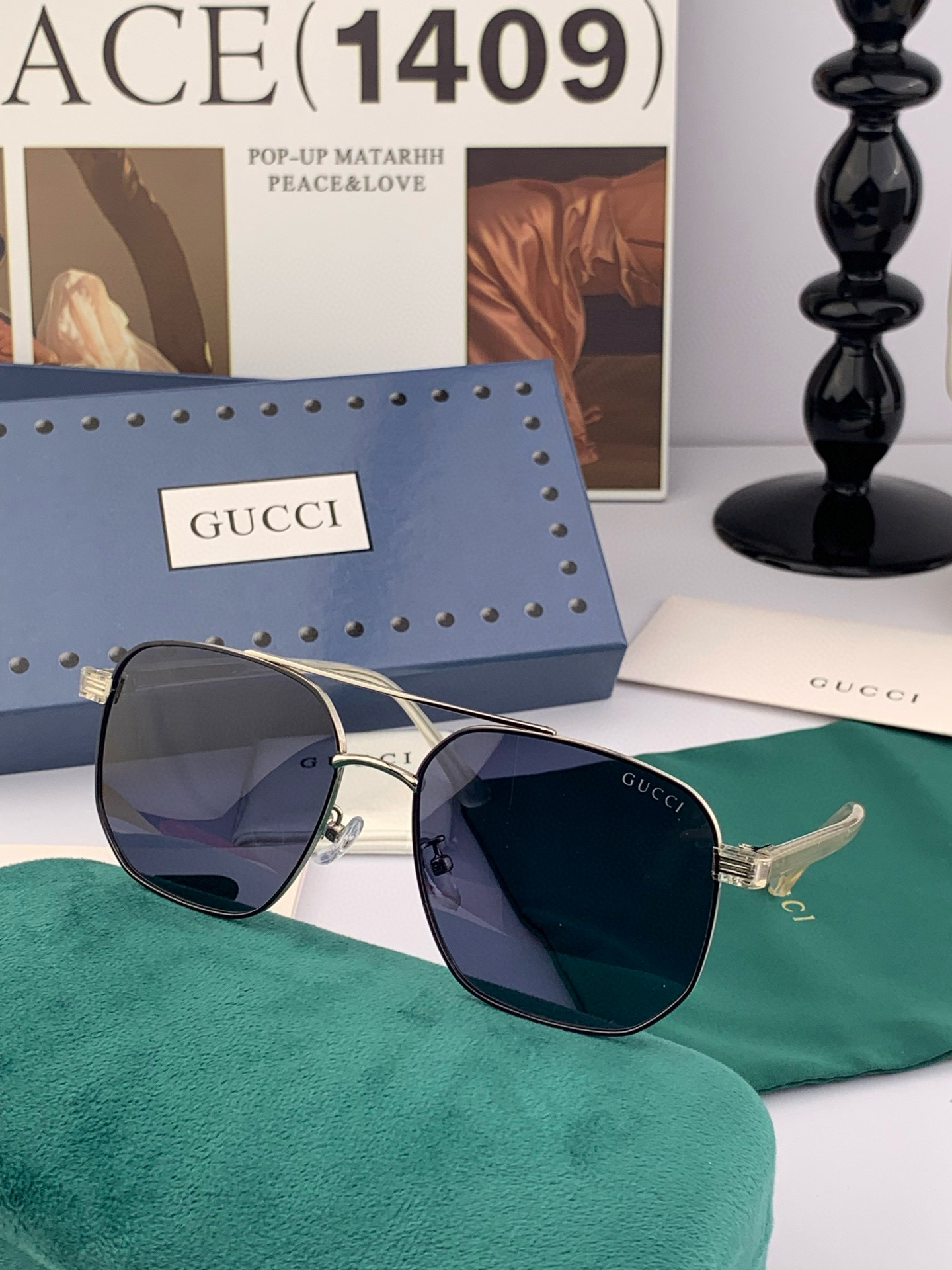 GUCCI 官网同步。 高品质男女款墨镜 👍 进口宝丽来偏光镜片 。蛤蟆镜 开车钓鱼都可 。型号：G33
