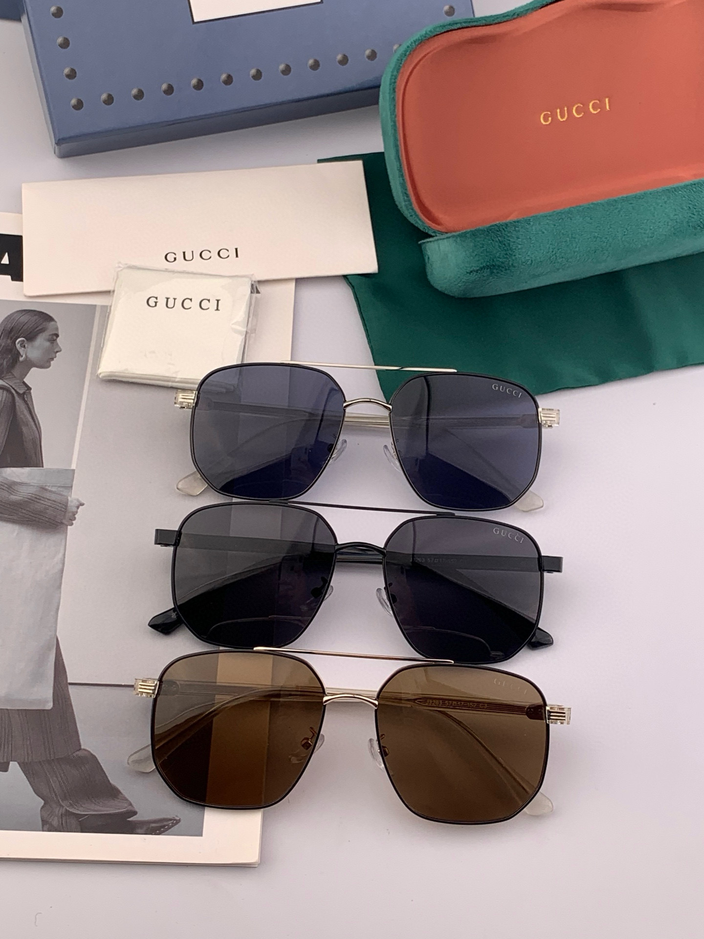 GUCCI 官网同步。 高品质男女款墨镜 👍 进口宝丽来偏光镜片 。蛤蟆镜 开车钓鱼都可 。型号：G33