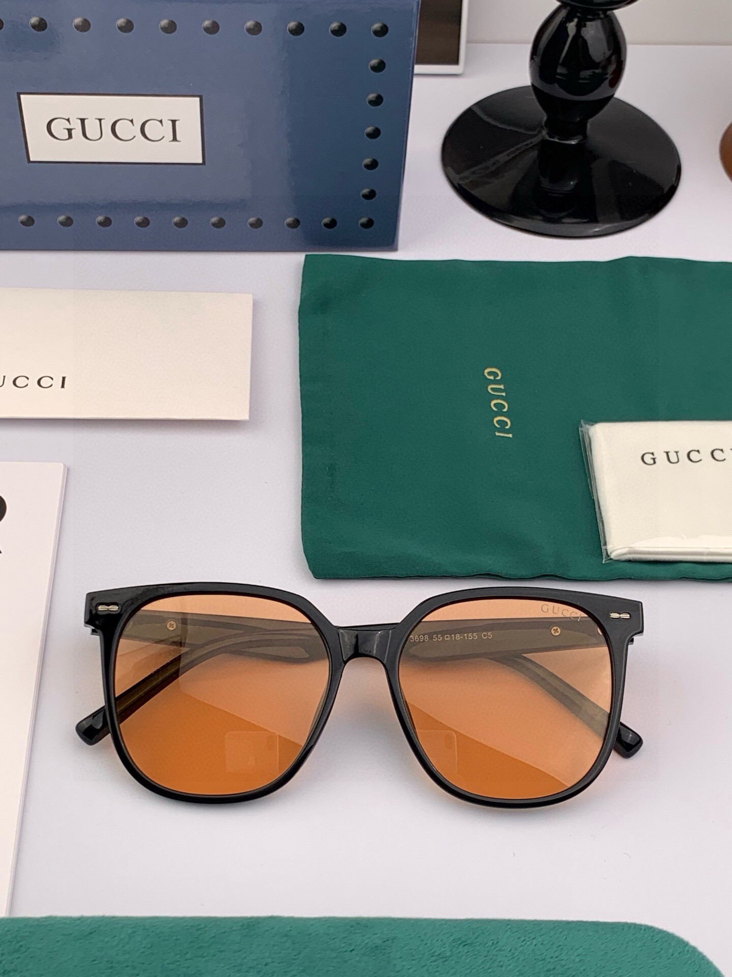 【TR偏光系列】Gucci 经典的圆框设计，情侣款不挑脸型，无论搭配大衣还是连衣裙都非常显气质偏光镜片预