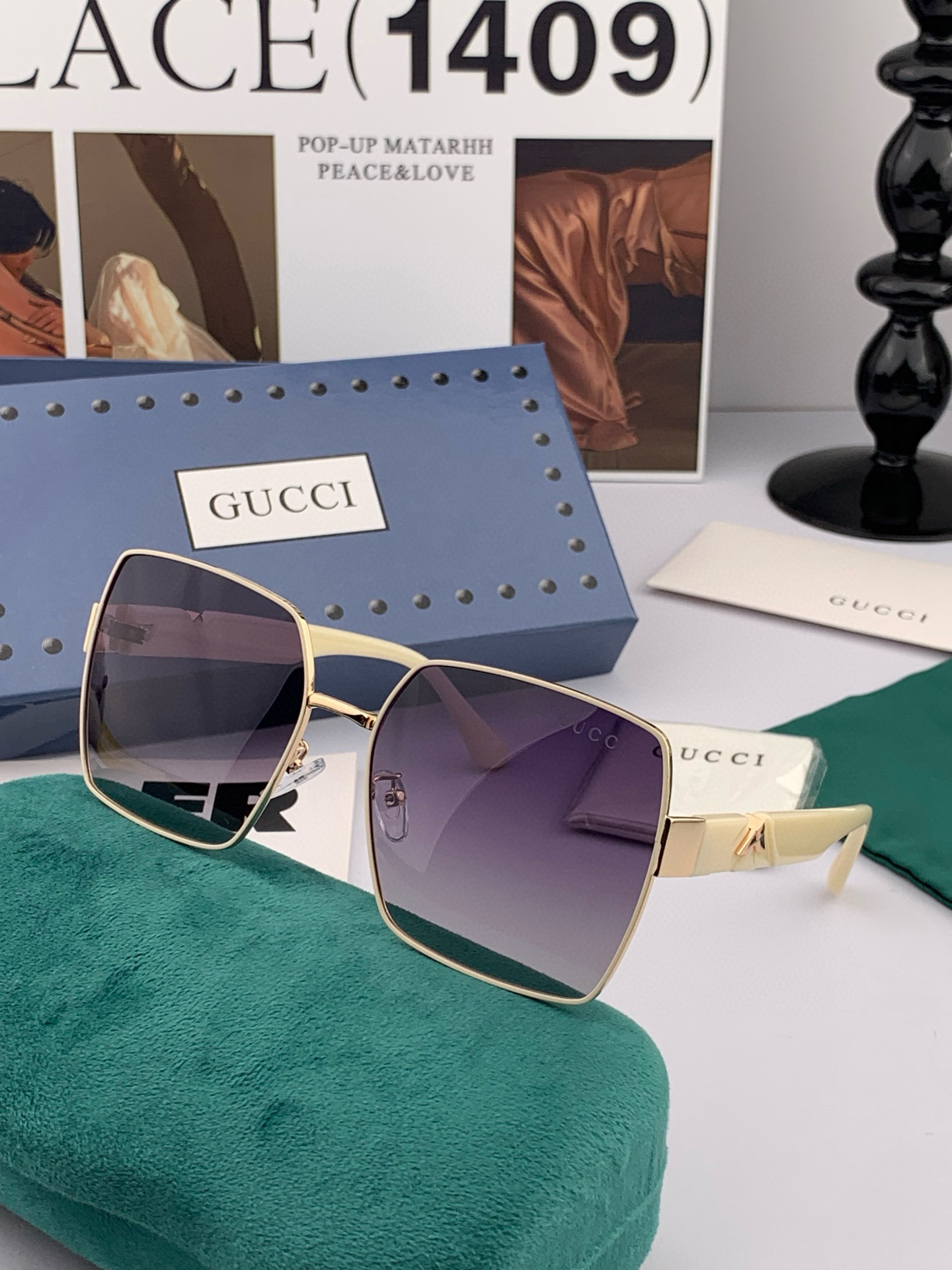 【TR偏光系列】Gucci 经典的大框设计，情侣款不挑脸型，无论搭配大衣还是连衣裙都非常显气质偏光镜片预