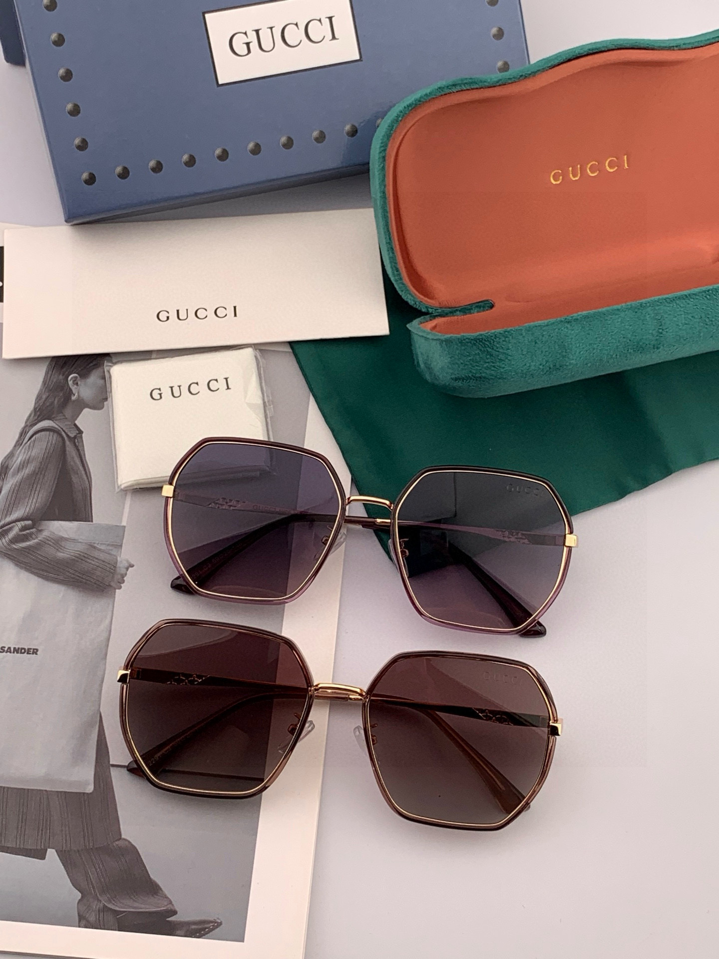 GUCCI 2025开春新款太阳镜 各路网红纷纷带起气场满分‼️ 俏皮甜美.上脸效果更佳.金属质感超好 