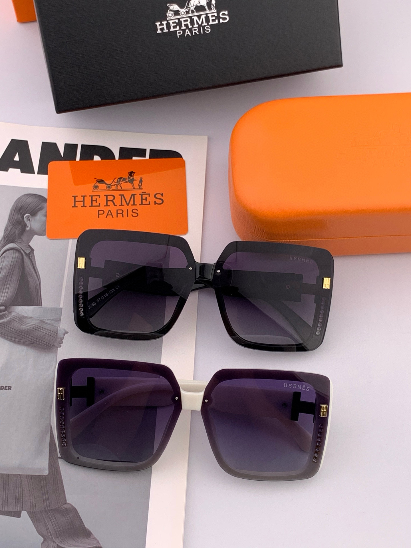 【TR偏光系列】爱马仕 经典的方框设计，不挑脸型，无论搭配大衣还是连衣裙都非常显气质偏光镜片预防紫外线 