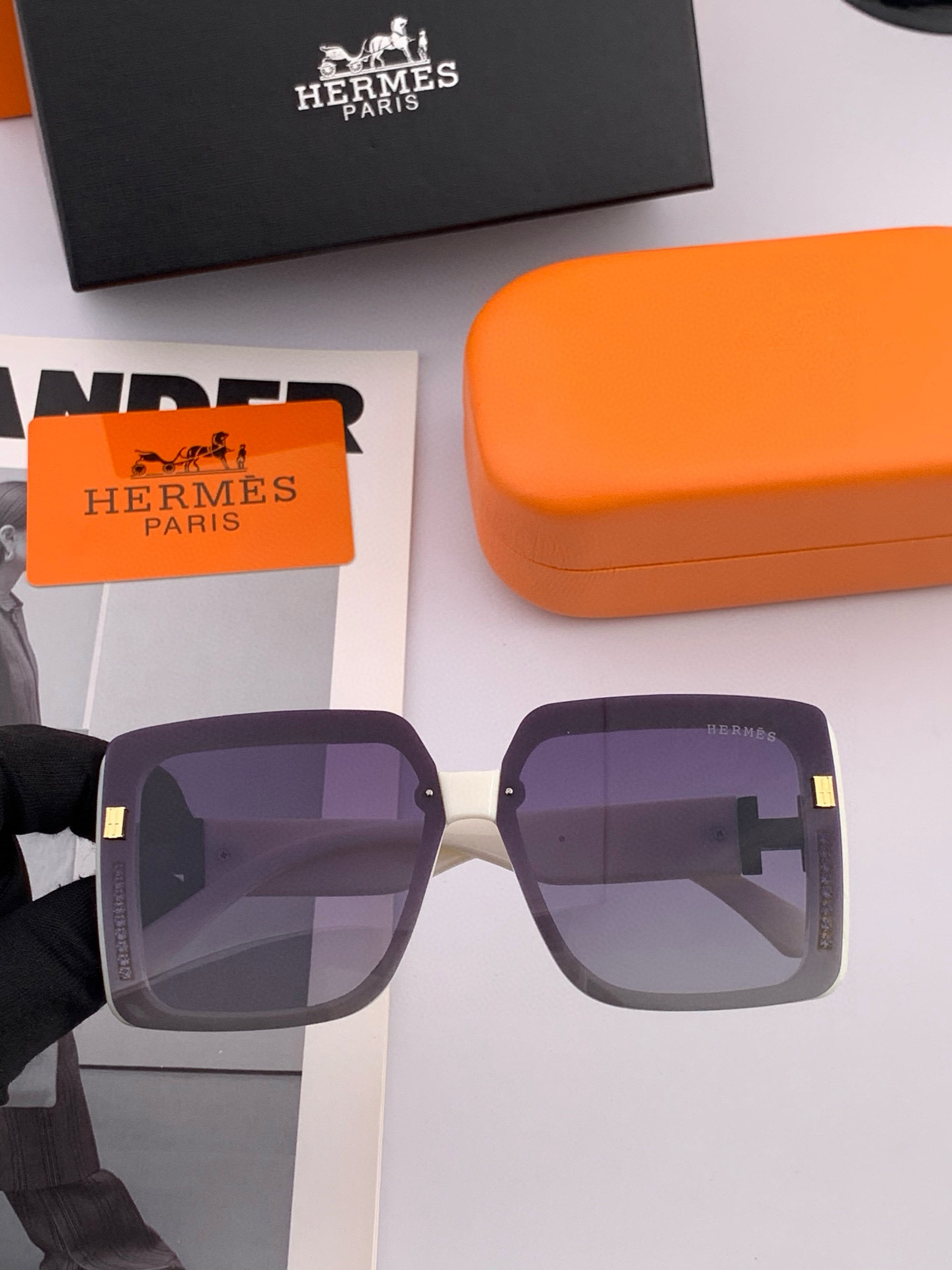 【TR偏光系列】爱马仕 经典的方框设计，不挑脸型，无论搭配大衣还是连衣裙都非常显气质偏光镜片预防紫外线 