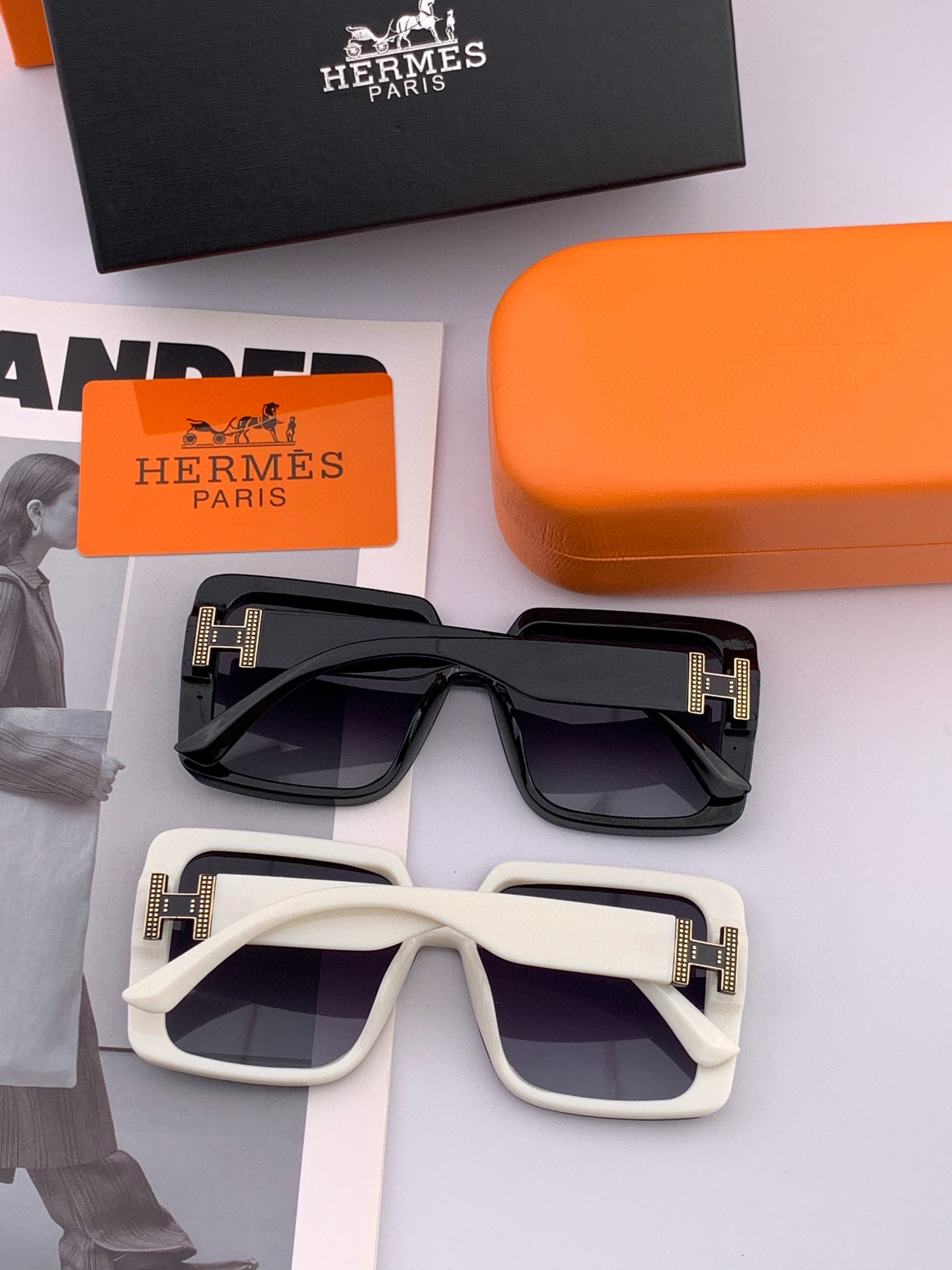 【TR偏光系列】爱马仕 经典的方框设计，不挑脸型，无论搭配大衣还是连衣裙都非常显气质偏光镜片预防紫外线 