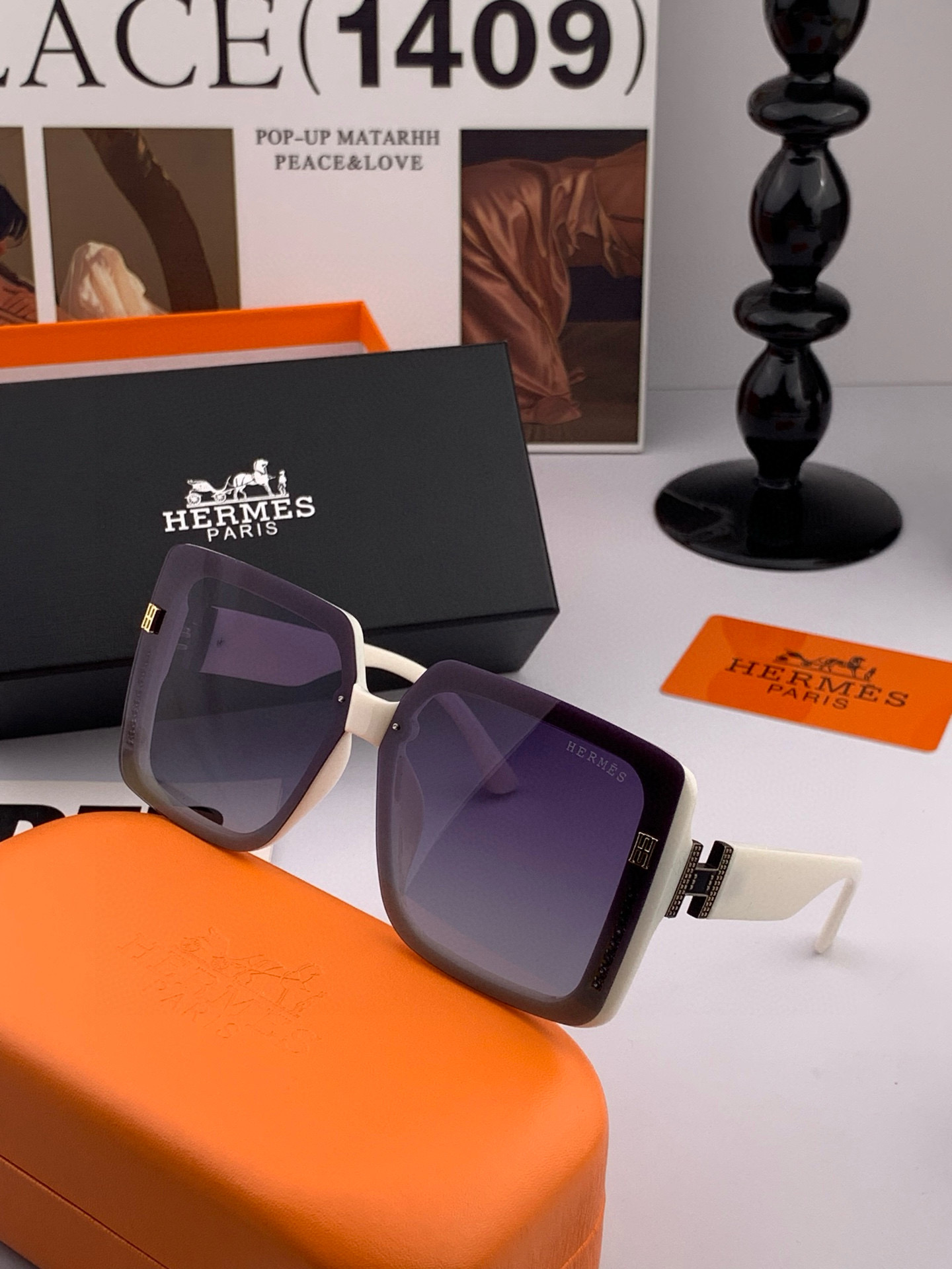 【TR偏光系列】爱马仕 经典的方框设计，不挑脸型，无论搭配大衣还是连衣裙都非常显气质偏光镜片预防紫外线 