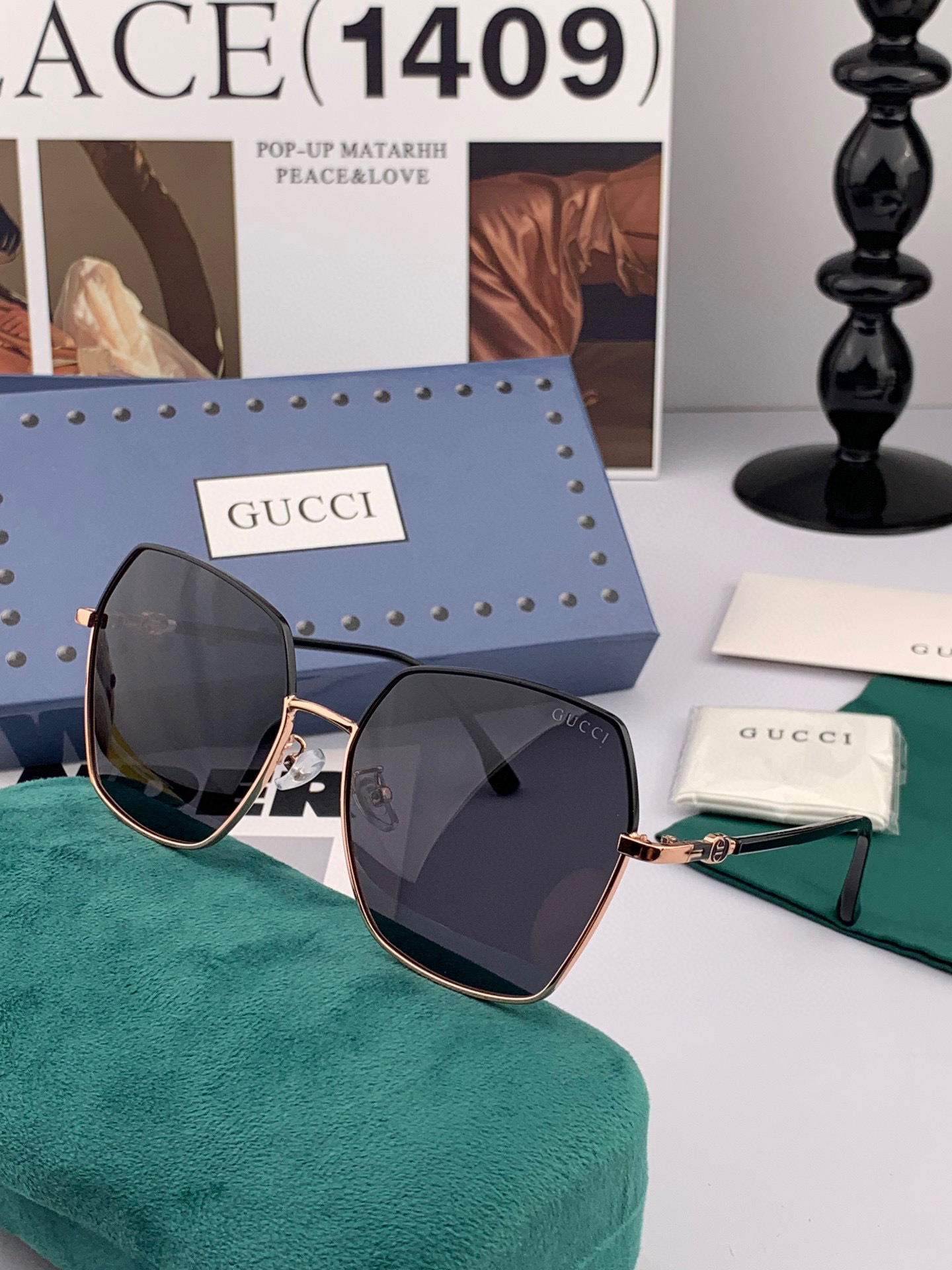 🔺 Gucci 🔻2025官方新款 众多明星同款[色]‼️‼️新款大框偏光墨镜 🌈🌈宝丽来超清加厚太阳镜