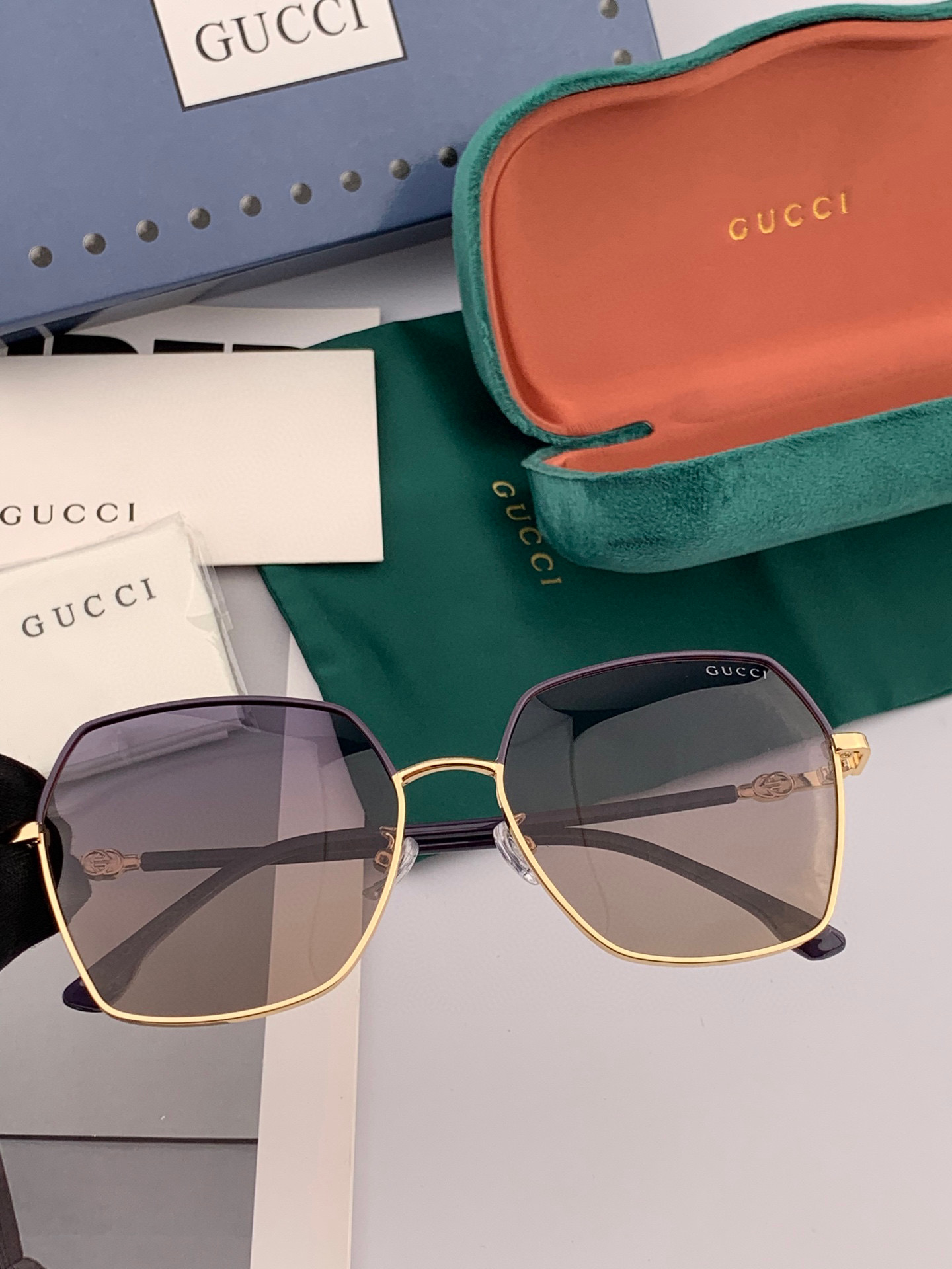 🔺 Gucci 🔻2025官方新款 众多明星同款[色]‼️‼️新款大框偏光墨镜 🌈🌈宝丽来超清加厚太阳镜
