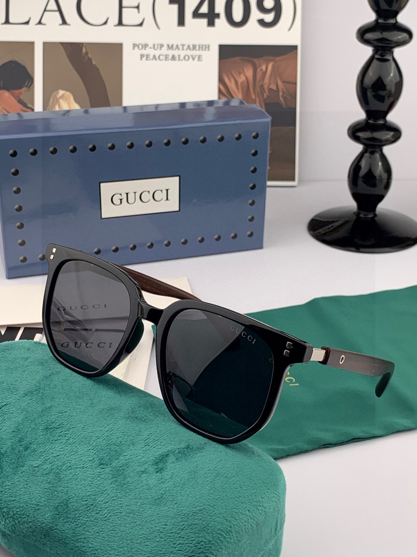 超好看 潮酷【GUCCI】古驰 新款款太阳镜以独特魅力和前卫风格诠释春夏最新眼镜，以方框设计，中梁连体质