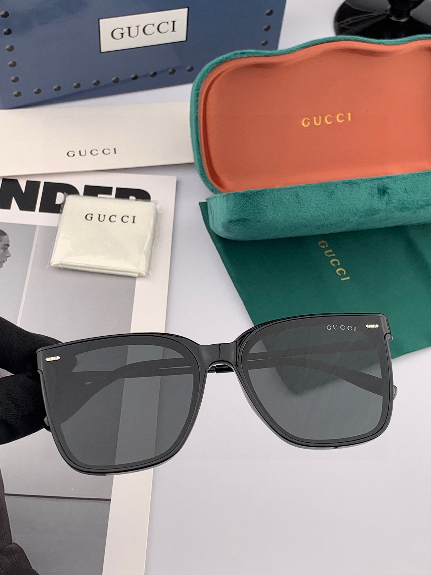 🔺 【GUCCI】2025开春新款 潮流爆款 时尚方框偏光太阳镜 高品质 佩戴舒适 网红潮款墨镜 女士高
