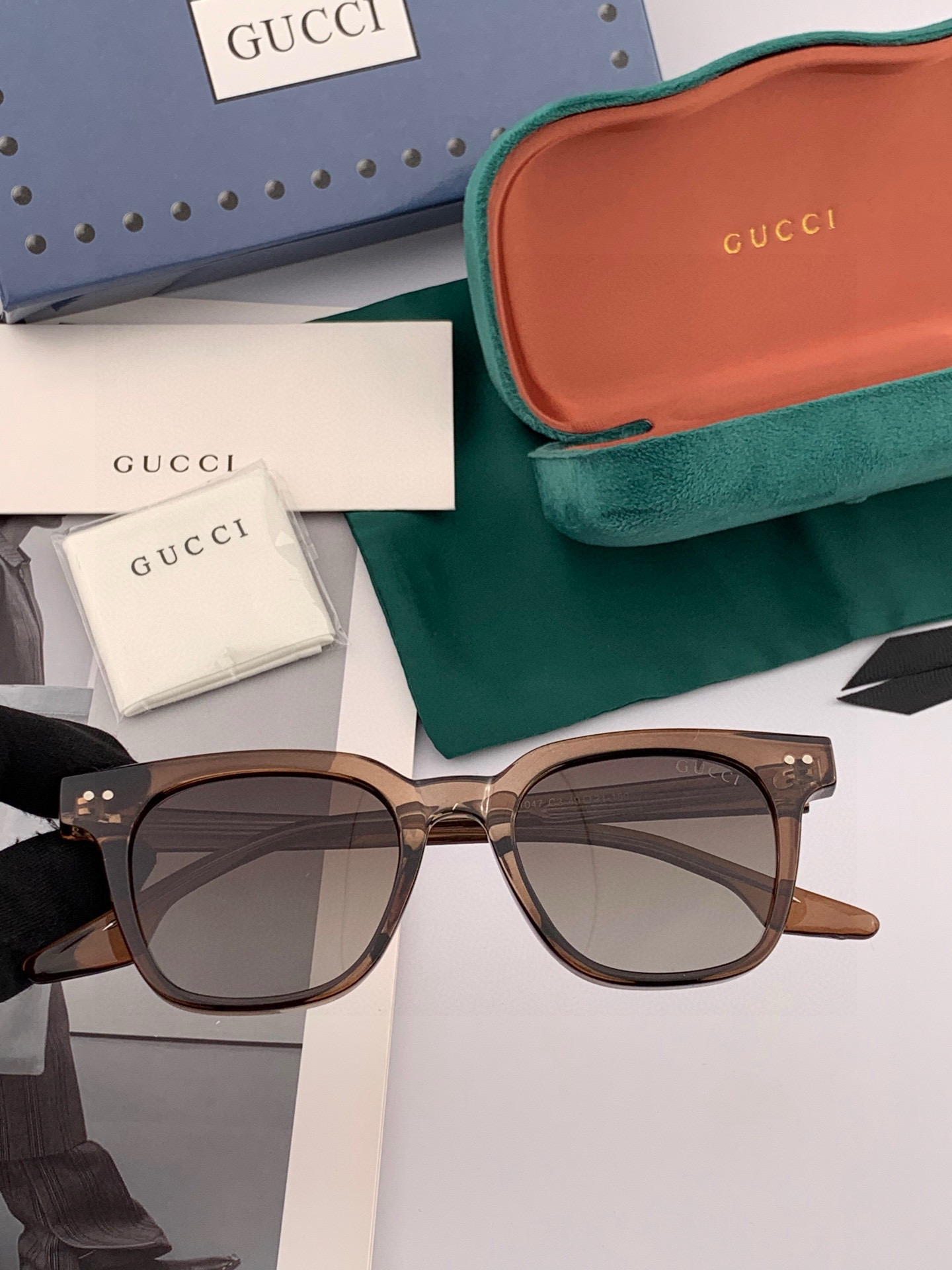 🔺 【GUCCI】2025开春新款 潮流爆款 时尚圆框偏光太阳镜 高品质 佩戴舒适 网红潮款墨镜 女士高