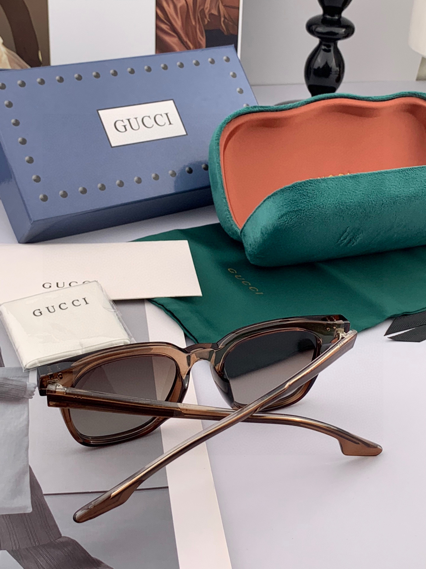 🔺 【GUCCI】2025开春新款 潮流爆款 时尚圆框偏光太阳镜 高品质 佩戴舒适 网红潮款墨镜 女士高