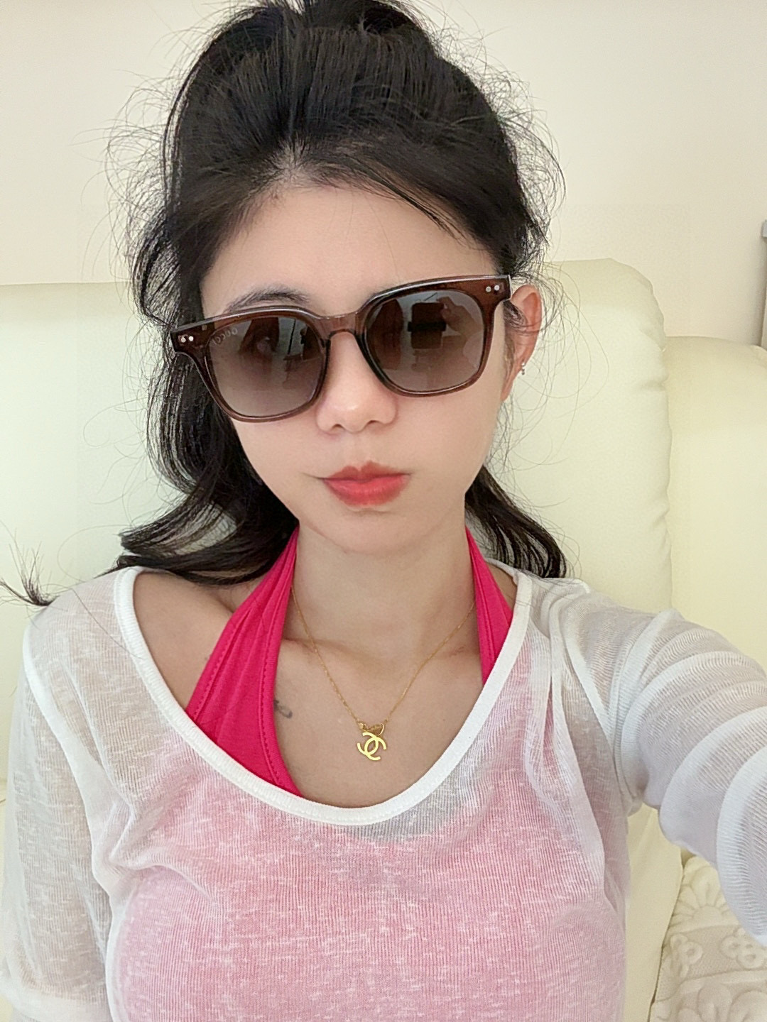 🔺 【GUCCI】2025开春新款 潮流爆款 时尚圆框偏光太阳镜 高品质 佩戴舒适 网红潮款墨镜 女士高