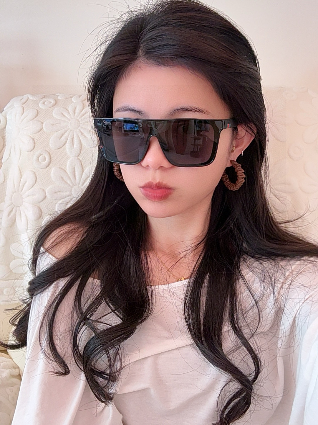 Gucci 。 高品质男女款墨镜 👍 。 开车钓鱼都可 。百搭显瘦墨镜韩版男士飞行员大框司机开车防紫外线