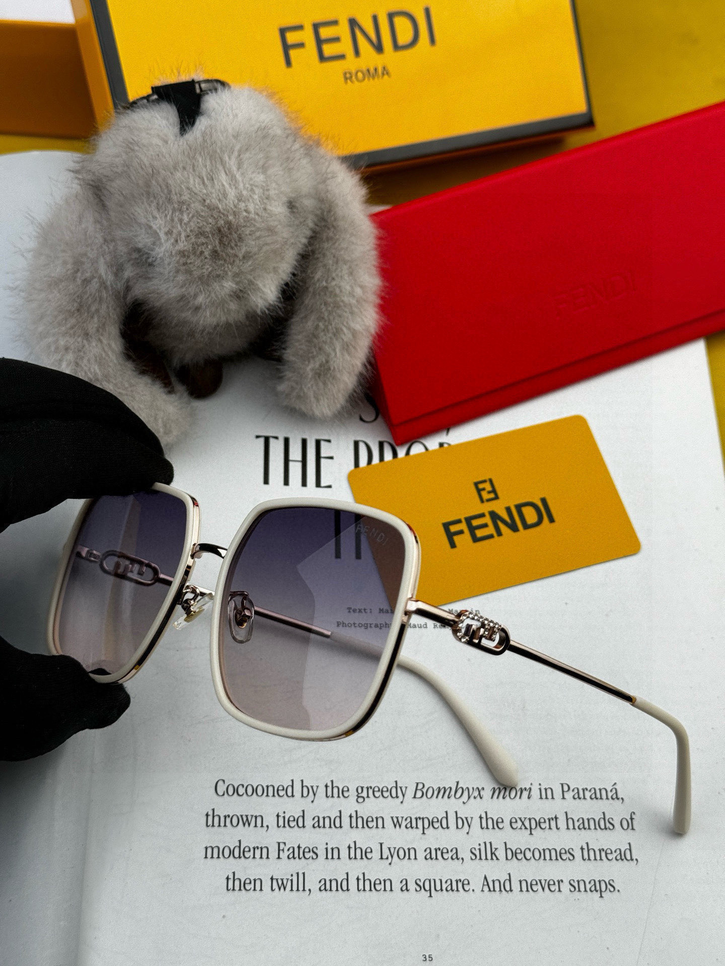 🔺 【芬迪】2025开春新款 潮流爆款 时尚方框偏光太阳镜 高品质 佩戴舒适 网红潮款墨镜 女士高清偏光