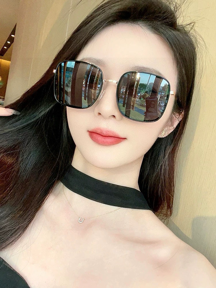 【尼龙偏光系列】GUCCI无框太阳镜墨多边形设计，不挑脸型，无论搭配大衣还是连衣裙都非常显气质尼龙偏光镜