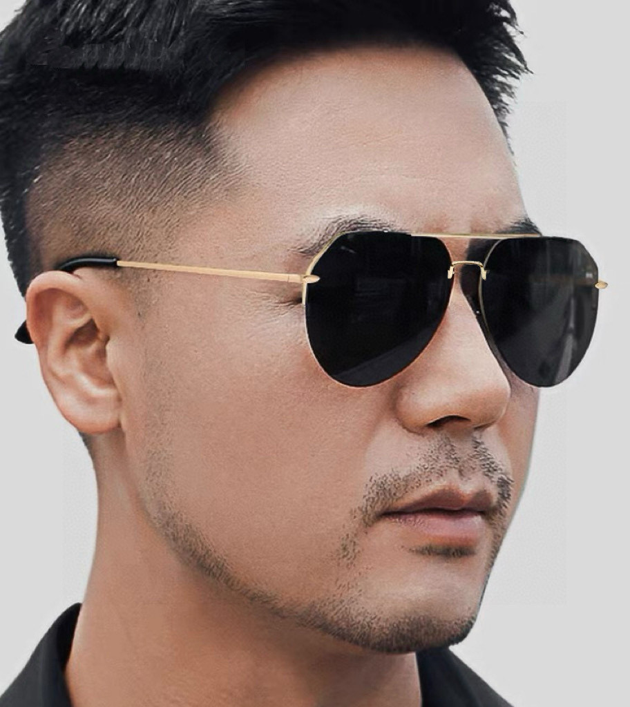 GUCCI 男款炫彩飞行员偏光太阳镜 ❤️材质：高清尼龙加厚卡槽高清偏光镜片 🌹无边框镜架💕颜👍型号：G