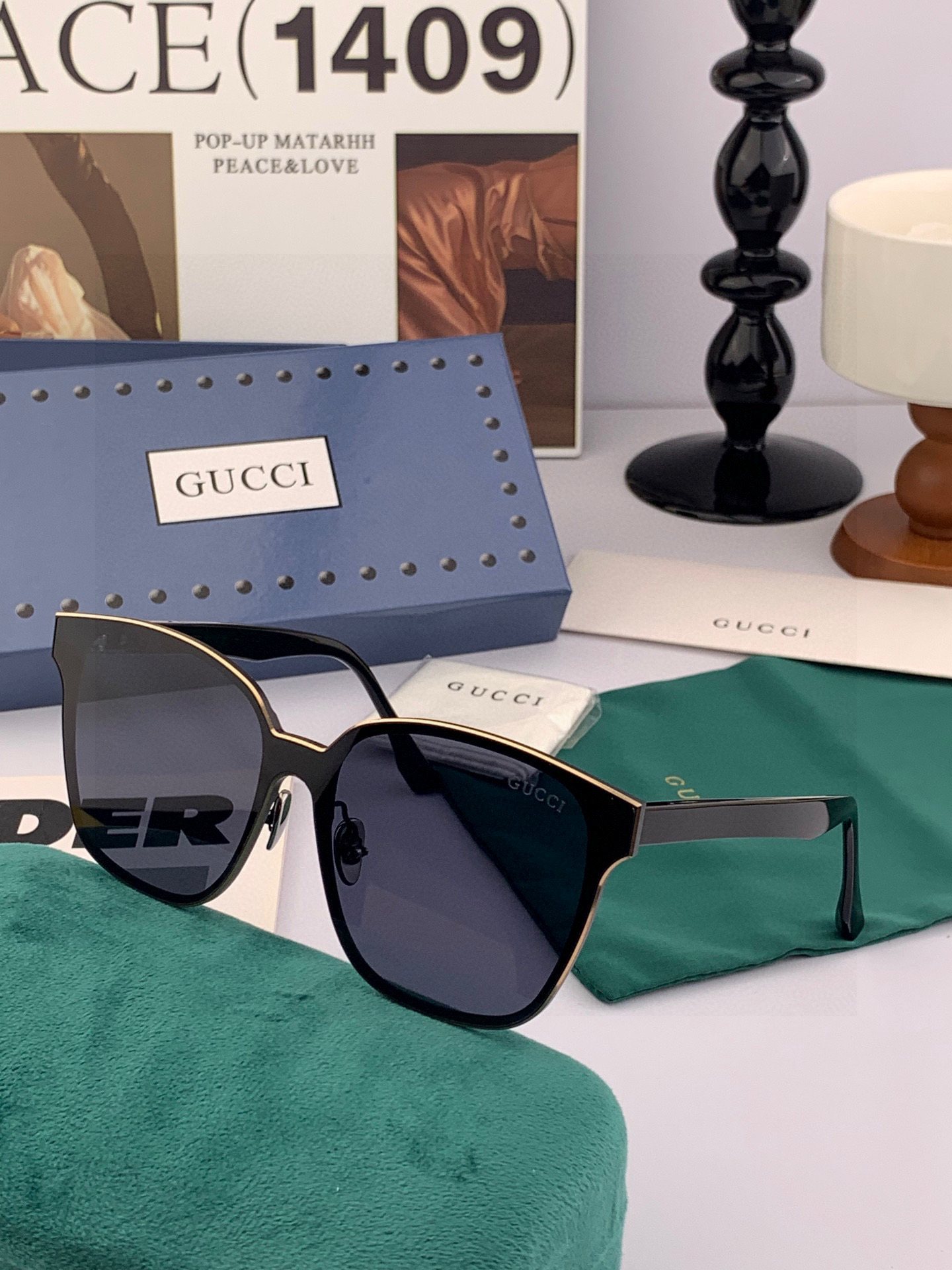 连体镜GUCCI2025开春新款一体镜 大框太阳镜男女同款 😎 爆款大框尼龙太阳镜 超逼格超酷 镜腿品牌