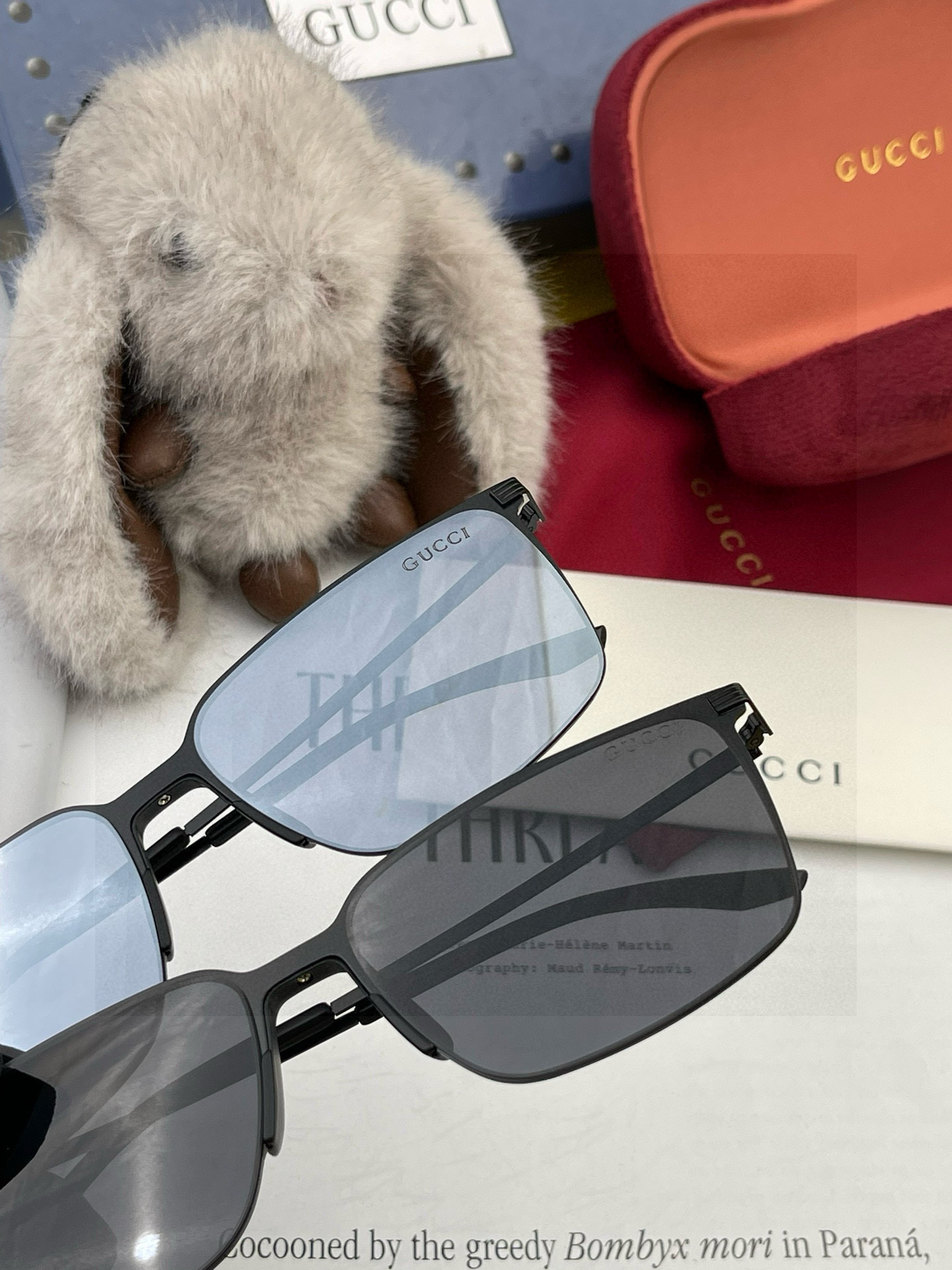 GUCCI 男款炫彩飞行员偏光太阳镜 ❤️材质：高清尼龙加厚卡槽高清偏光镜片 🌹无边框镜架💕颜👍型号：G