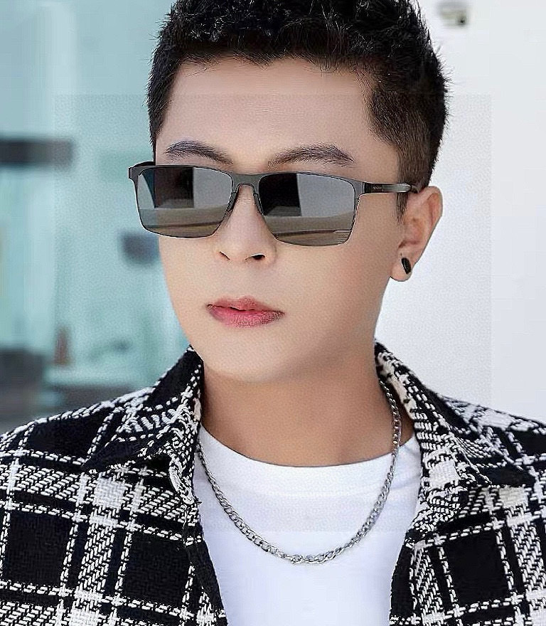 GUCCI 男款炫彩飞行员偏光太阳镜 ❤️材质：高清尼龙加厚卡槽高清偏光镜片 🌹无边框镜架💕颜👍型号：G