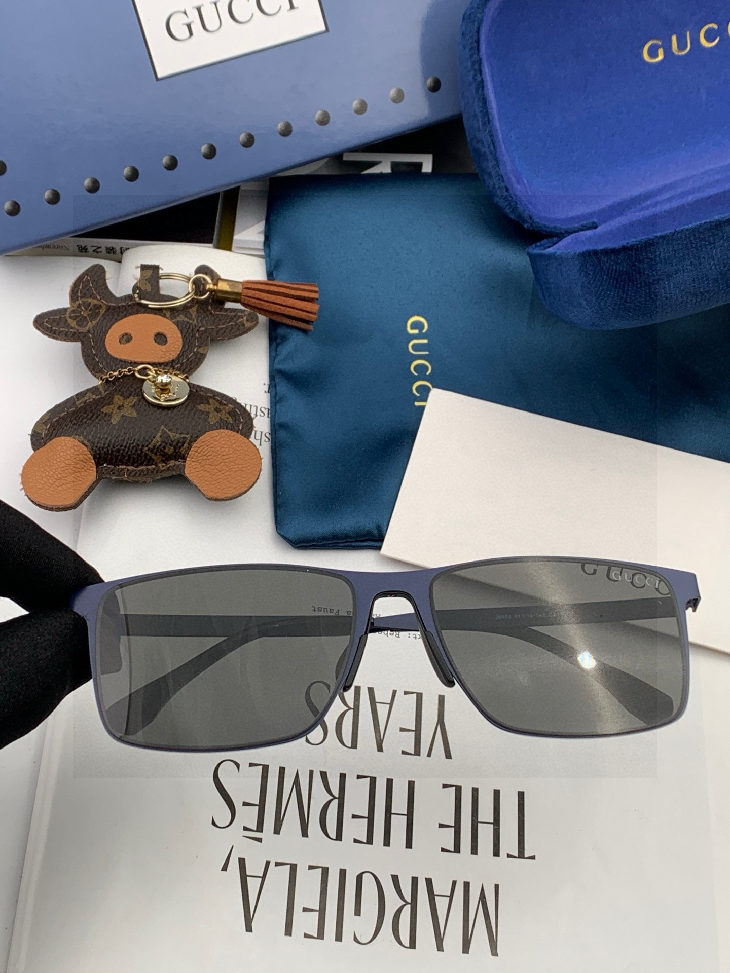 GUCCI 男款炫彩飞行员偏光太阳镜 ❤️材质：高清尼龙加厚卡槽高清偏光镜片 🌹无边框镜架💕颜👍型号：G
