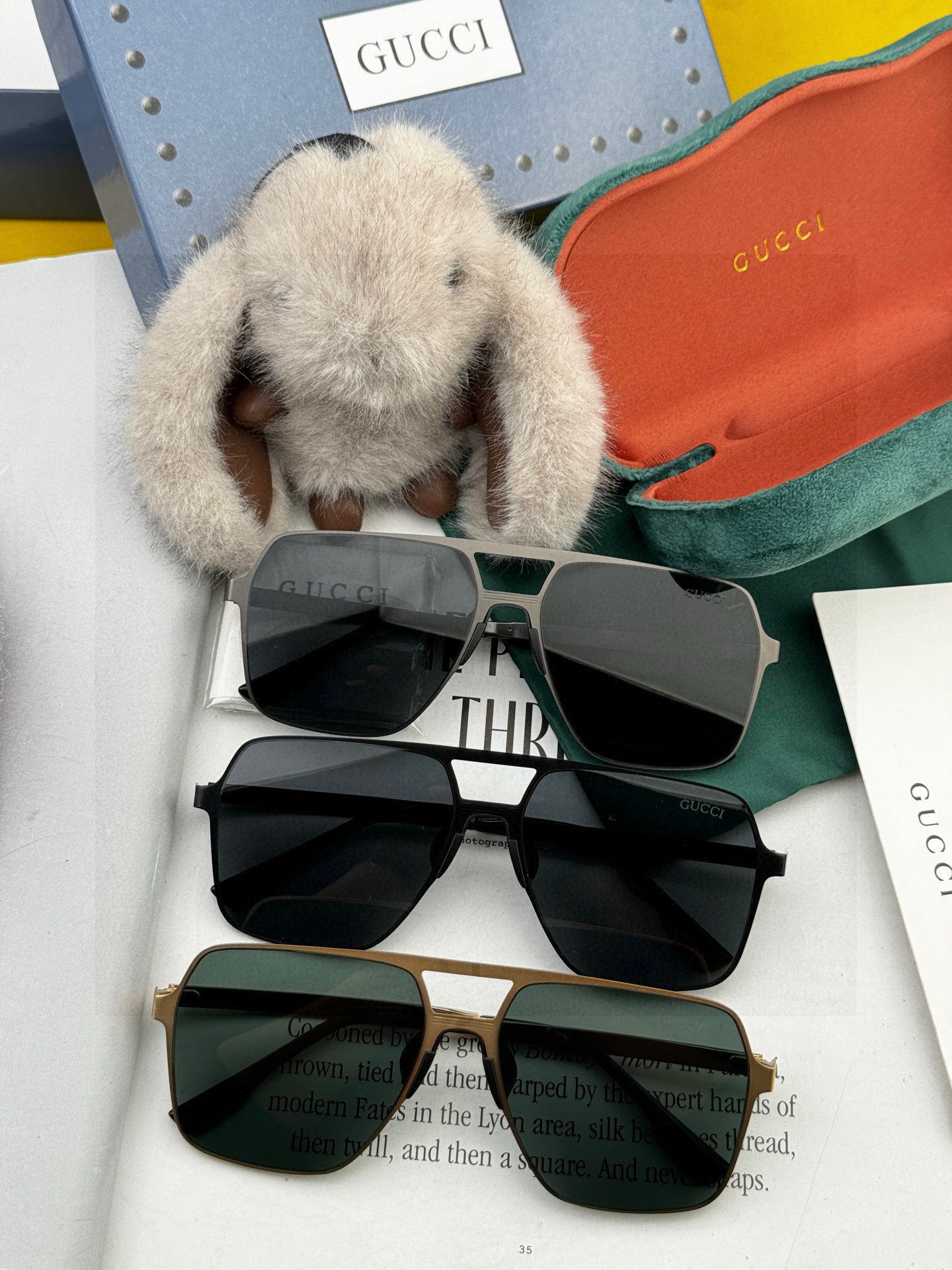 GUCCI 男款炫彩飞行员偏光太阳镜 ❤️材质：高清尼龙加厚卡槽高清偏光镜片 🌹无边框镜架💕颜👍型号：G