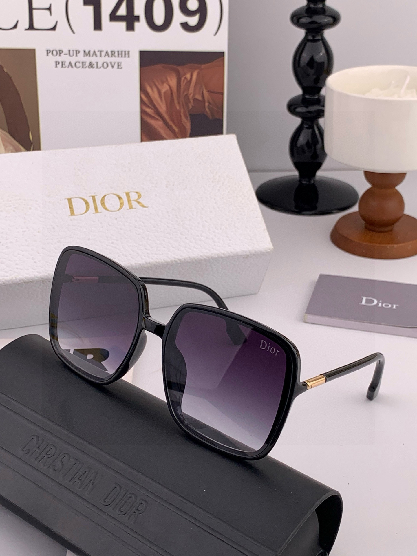 🔺 【DIOR-迪奥】2025开春新款 潮流爆款 时尚方框尼龙太阳镜 高品质 佩戴舒适 网红潮款墨镜 女