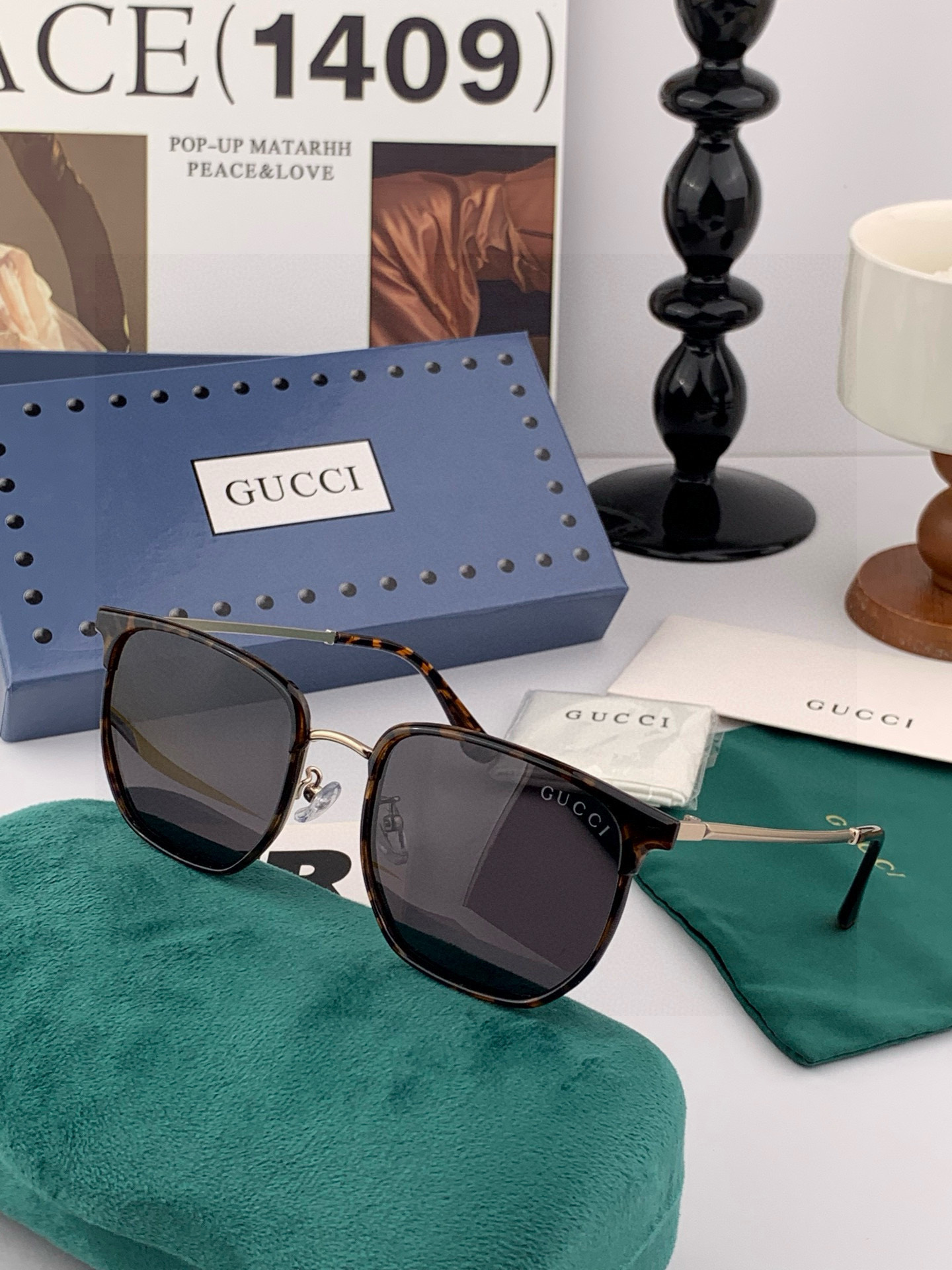Gucci 。 高品质男女款墨镜 👍 进口宝丽来偏光镜片 。蛤蟆镜 开车钓鱼都可 。百搭显瘦墨镜韩版男士