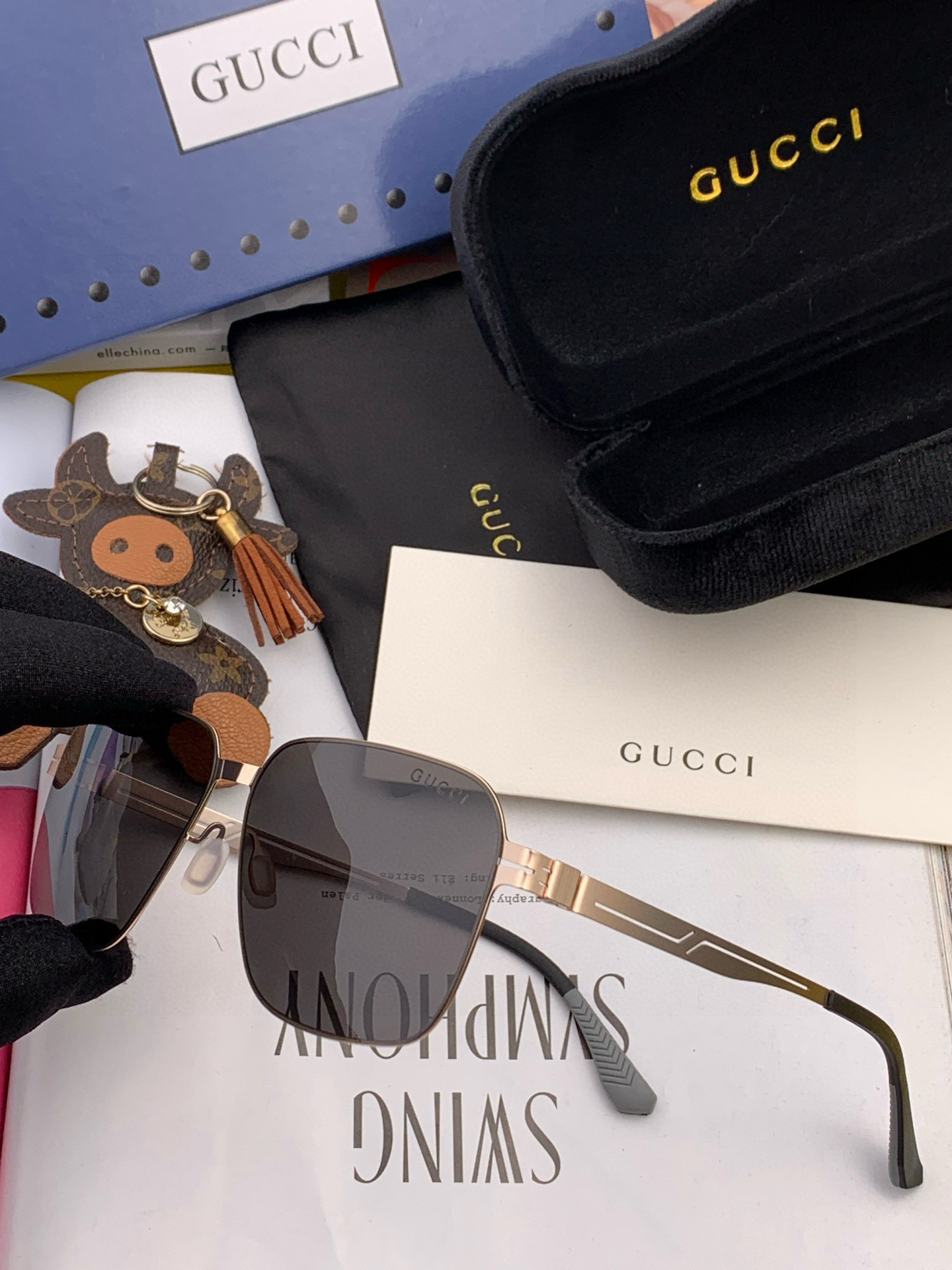 ♦️ GUCCI 2023新款男女情侣款太阳镜多边形墨镜iP电镀永不褪色 超轻超有弹性整幅眼镜无螺丝重要