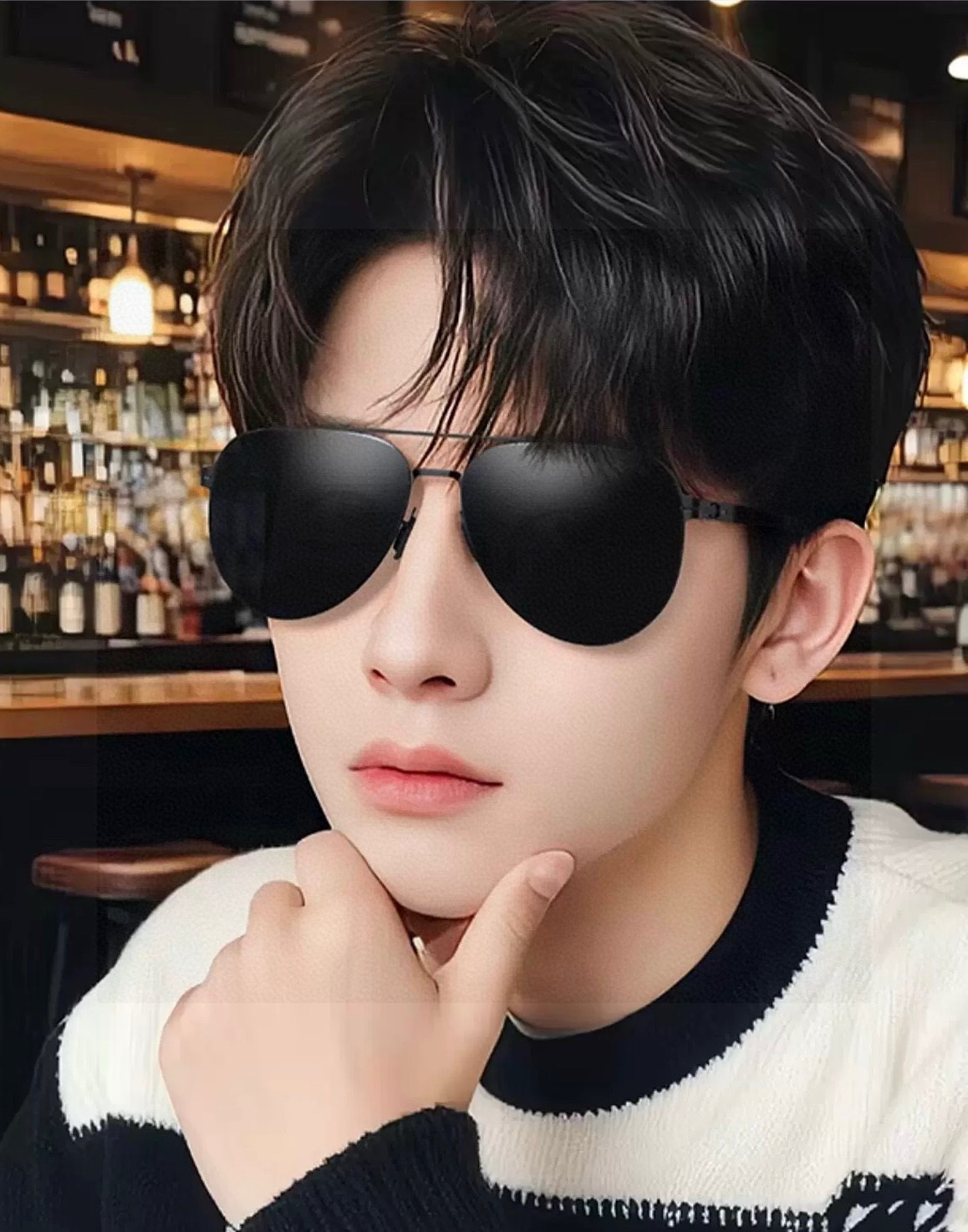 GUCCI 男款炫彩飞行员偏光太阳镜 ❤️材质：高清尼龙加厚卡槽高清偏光镜片 🌹无边框镜架💕颜👍型号：G