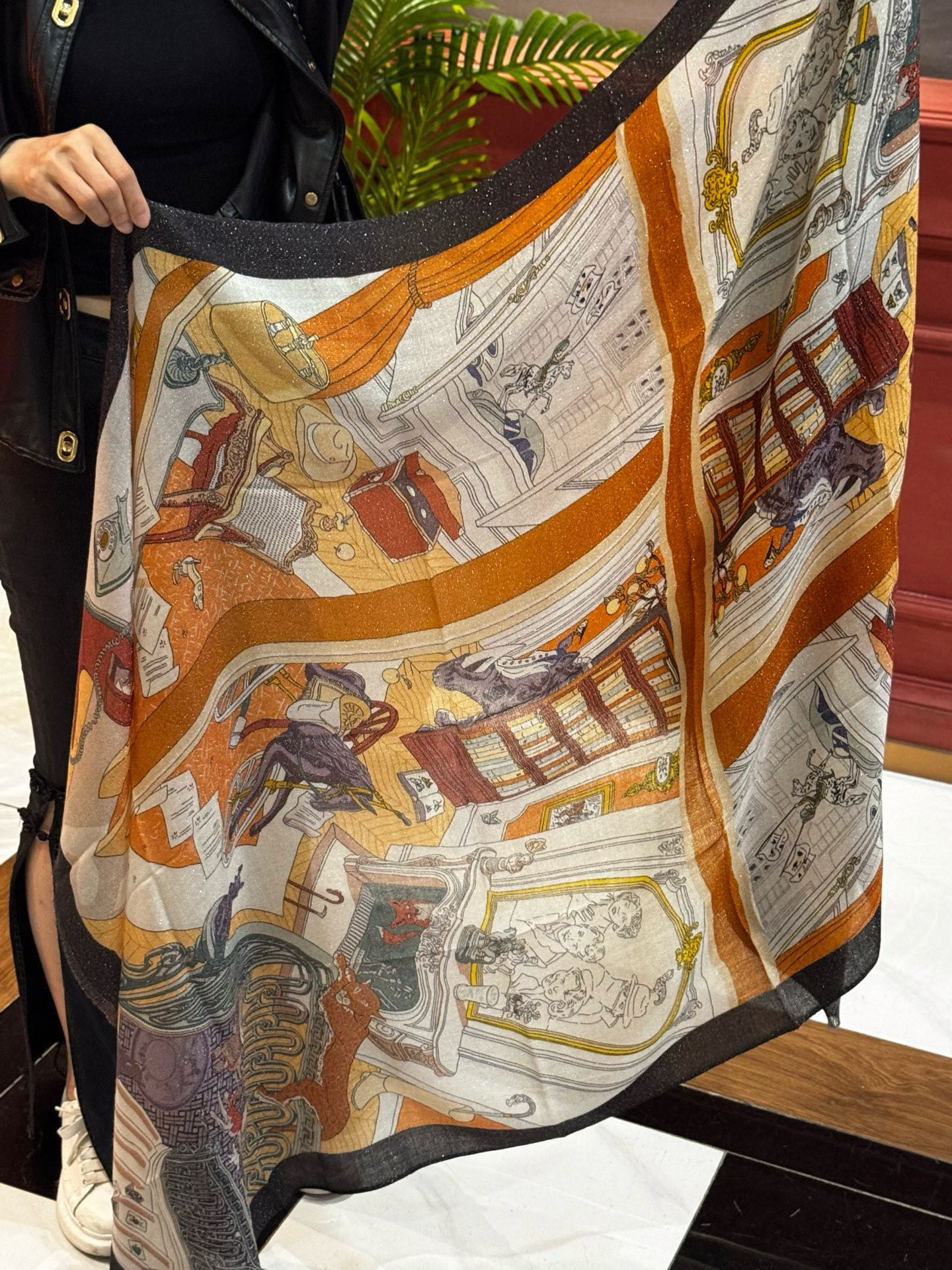 会发光发亮的围巾 爱马仕 专柜同步 买了都说好看羊绒印花‼️推荐💕顶级工艺超值‼️爱马仕专柜爆款🎁🎁羊绒