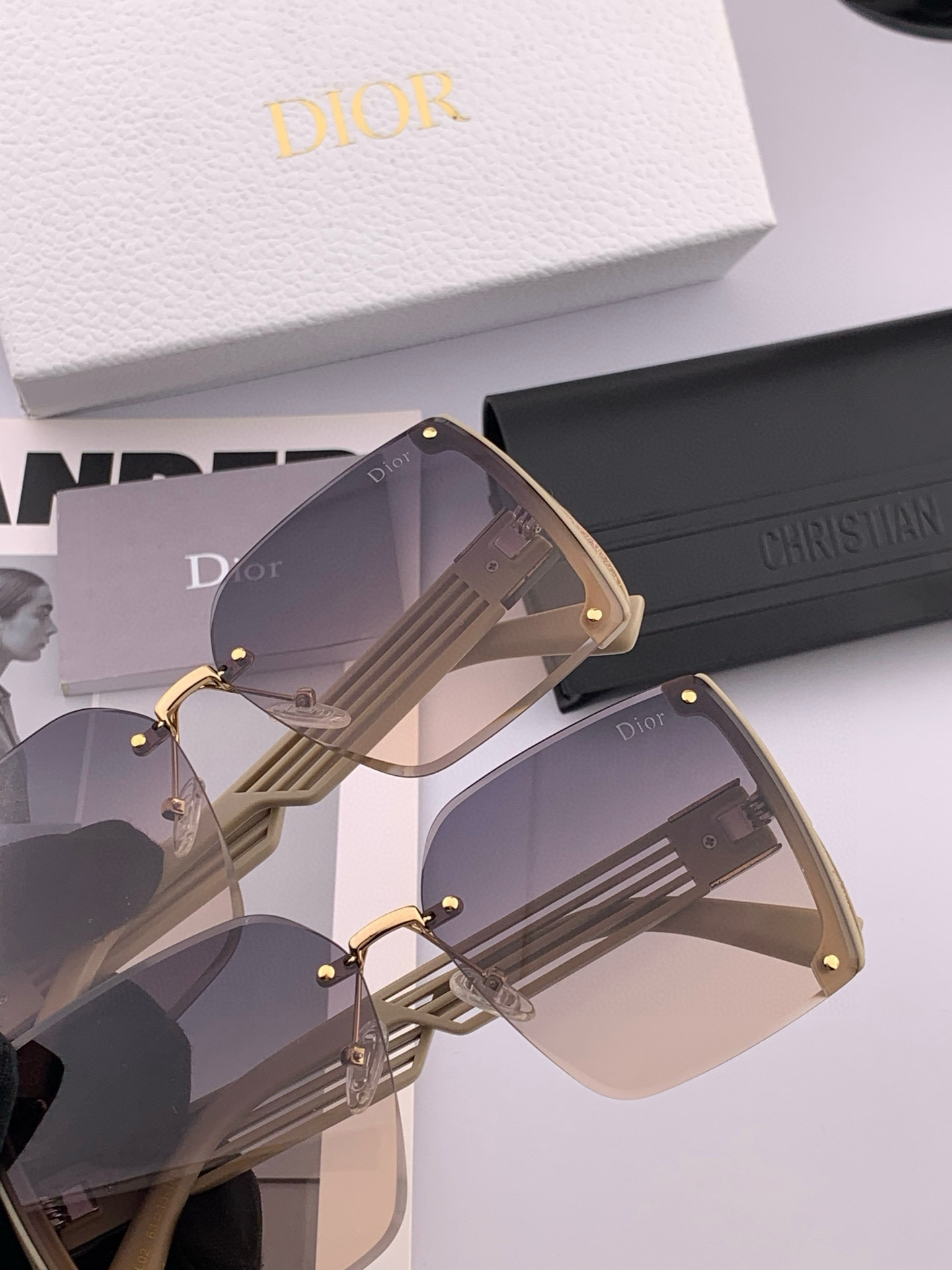 🔺 【DIOR-迪奥】2025开春新款 潮流爆款 时尚方框太阳镜 高品质 佩戴舒适 网红潮款墨镜 女士高